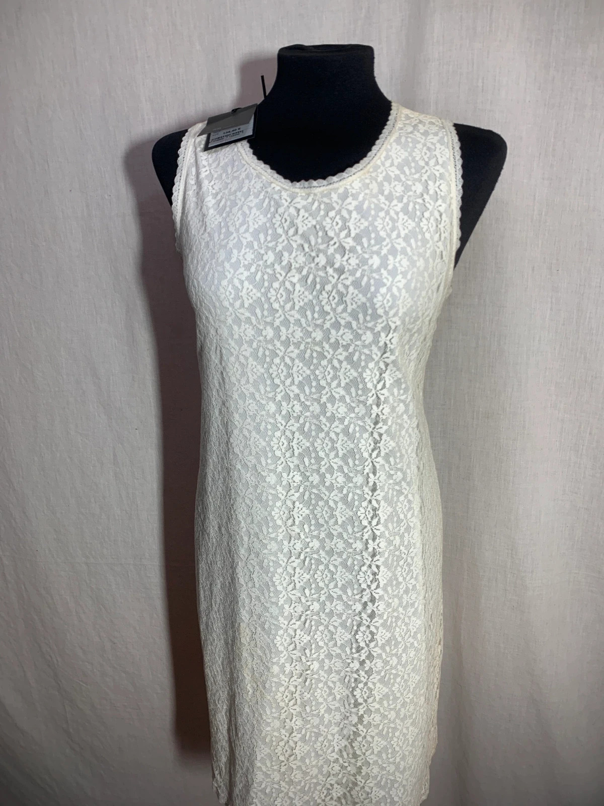 Vestido sin Mangas de Encaje Floral Blanco | White Sleeveless Floral Lace Dress – Nb sport – taille XXL / 44 / 16 3