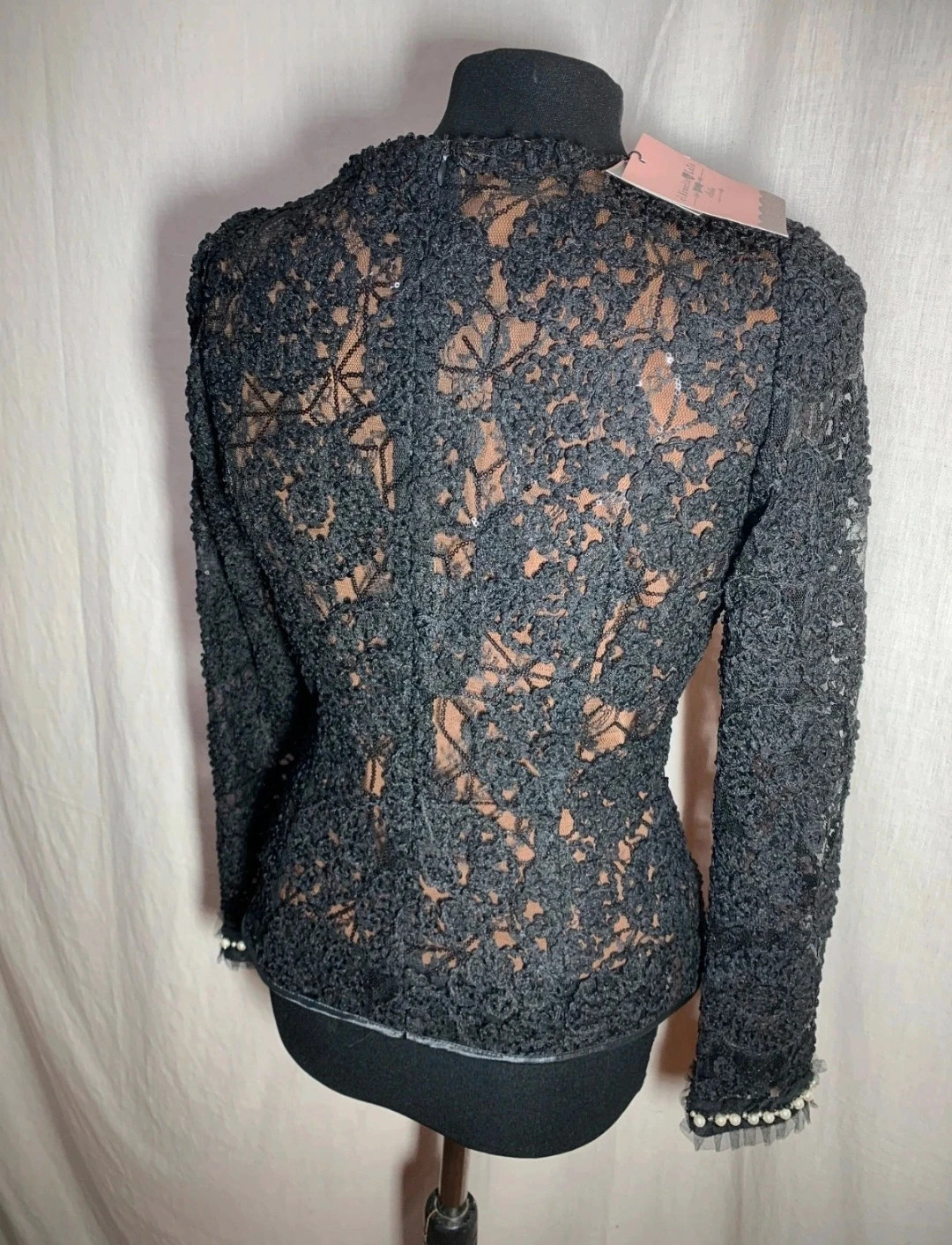 Blusa de Ceremonia Negra de Encaje Bordado | Black Embroidered Lace Ceremony Blouse – el Armario de Lulú – taille M / 38 / 10 2