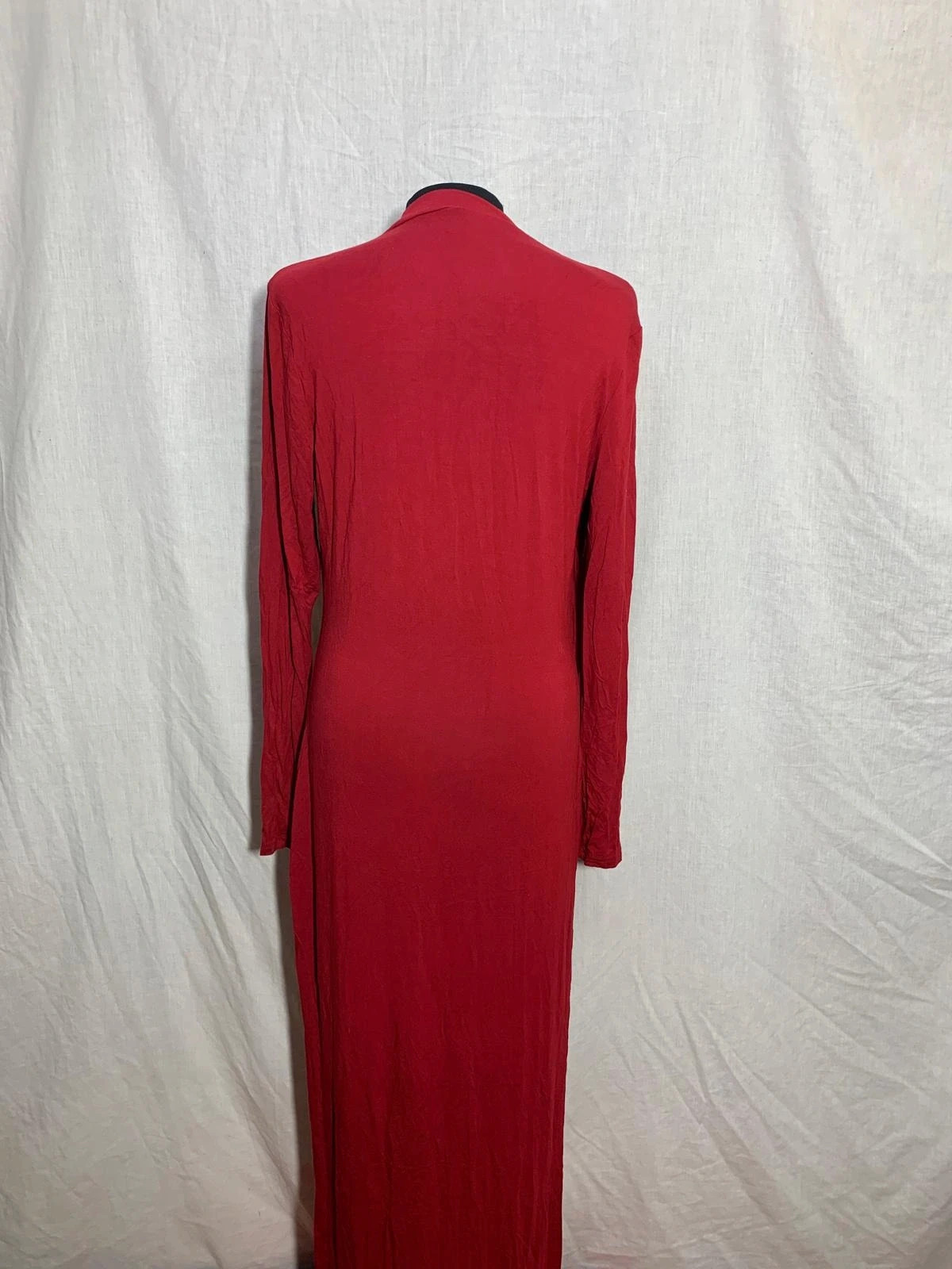 Vestido largo rojo de manga larga | Red long-sleeved maxi dress | Shein – Shein – taille XL / 42 / 14 2