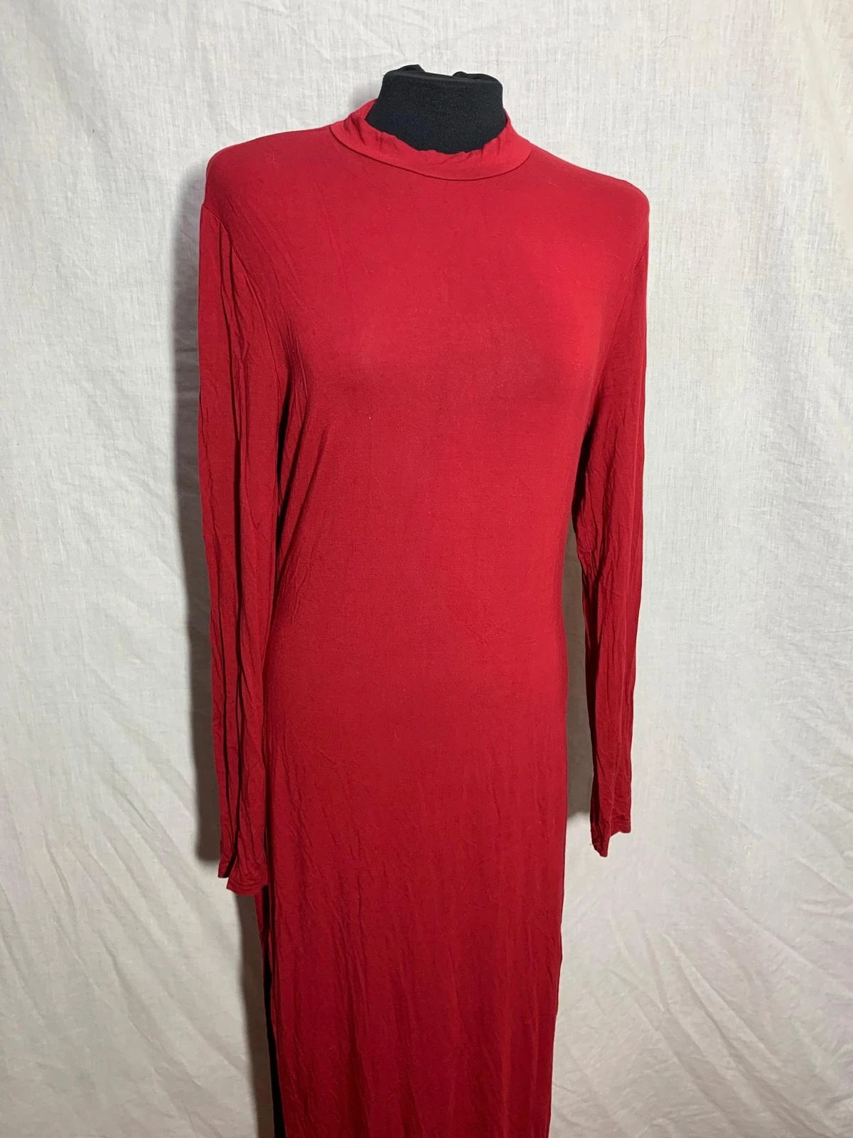 Vestido largo rojo de manga larga | Red long-sleeved maxi dress | Shein – Shein – taille XL / 42 / 14 4
