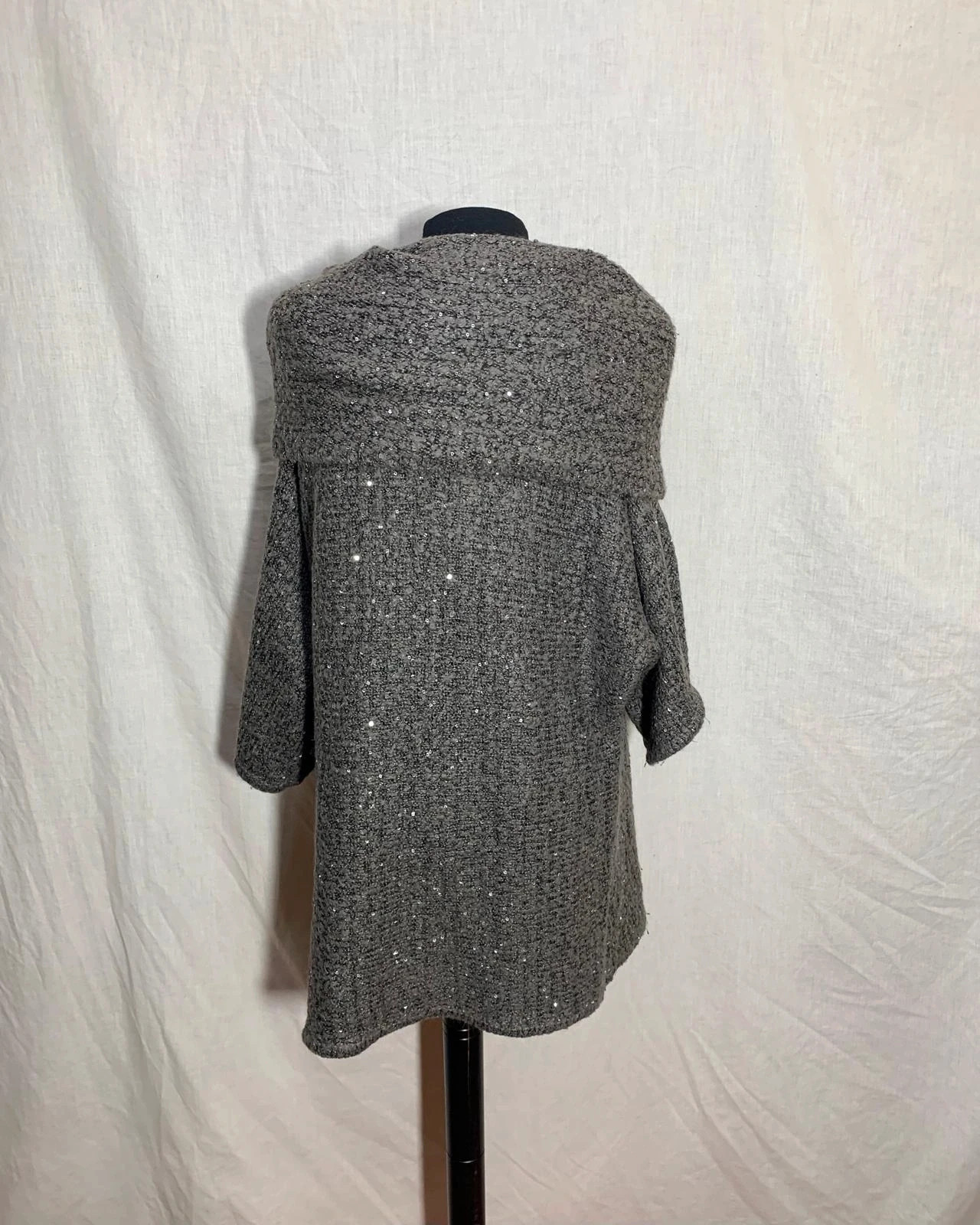 Jersey gris oversize cuello alto | Grey oversize cowl neck sweater | Toscane – Toscane – taille S / 36 / 8 2
