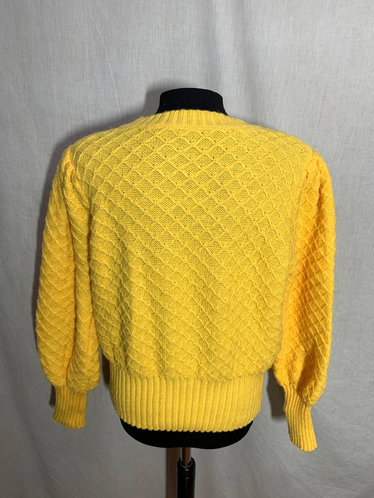 Jersey de punto amarillo con textura de rombos | Yellow diamond knit sweater | Shein – Shein – taille XL / 42 / 14 5