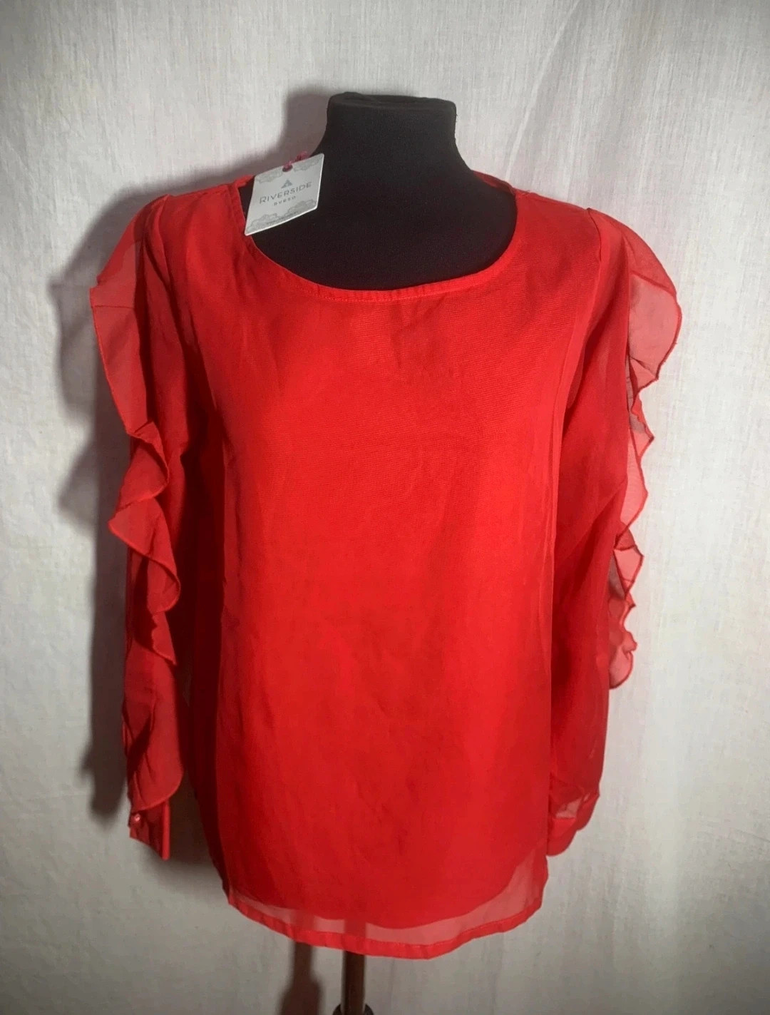 Blusa de Ceremonia Roja con Volantes | Red Ceremony Blouse with Ruffles – Riverside – taille M / 38 / 10 5