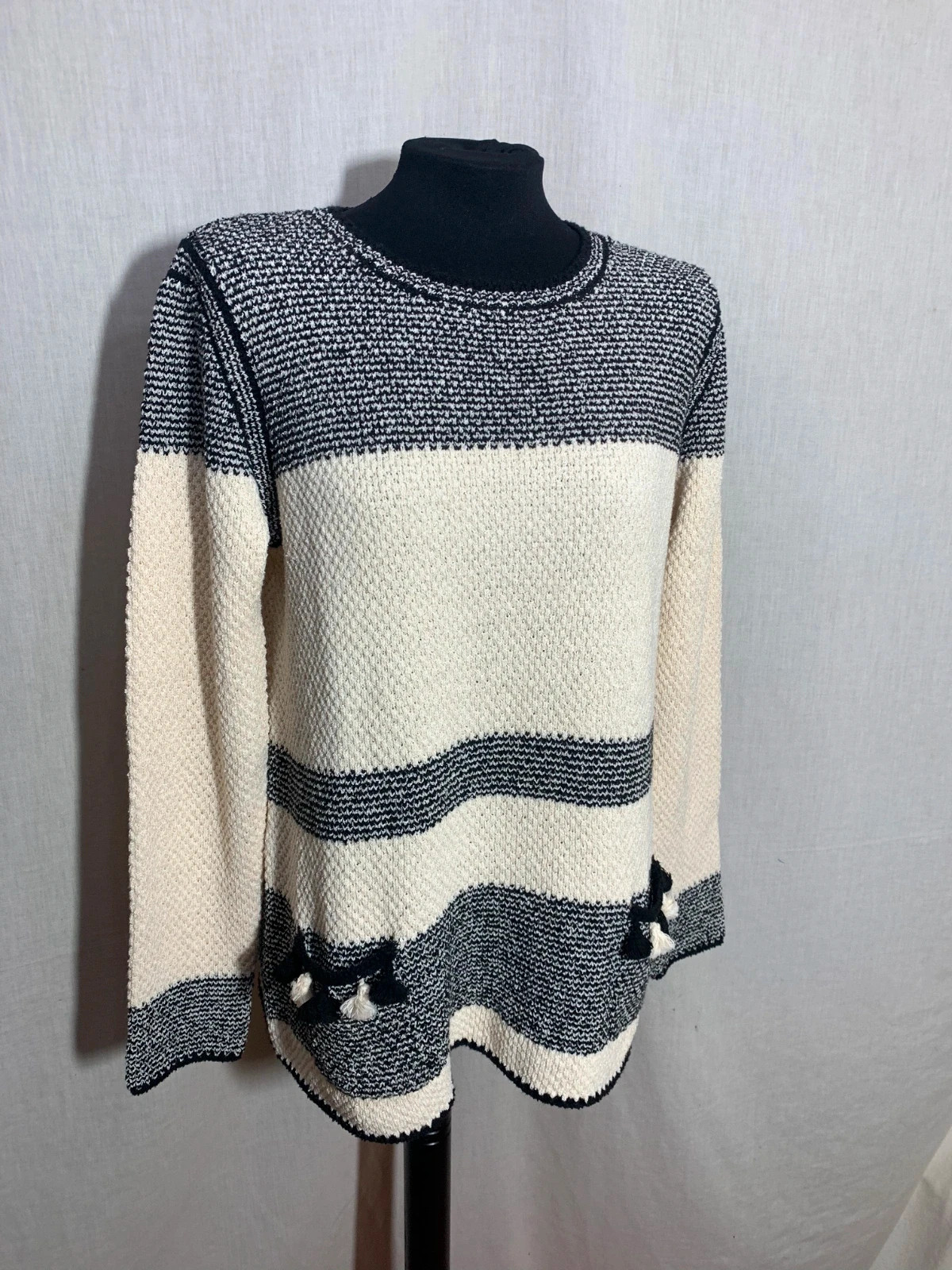 Jersey bicolor crema y negro | Cream and black sweater | Pilar Prieto – Pilar Prieto – taille M / 38 / 10 4