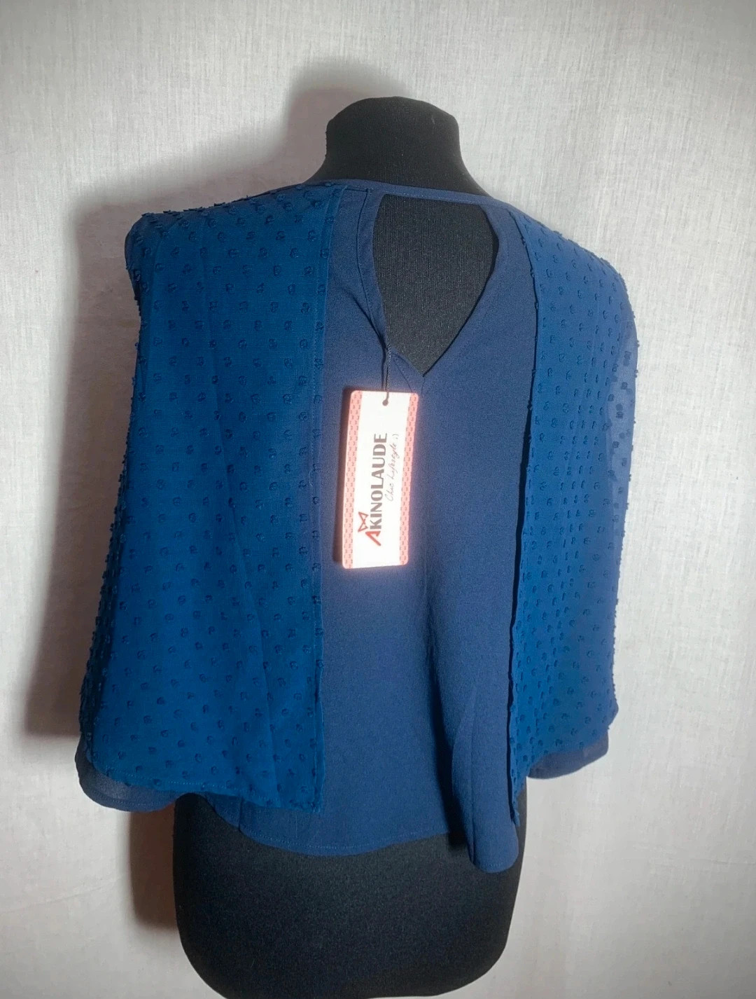 Blusa formal sin mangas Azul Marino | Navy Blue Sleeveless Formal Blouse – AKINO LAUDE – taille S / 36 / 8 5