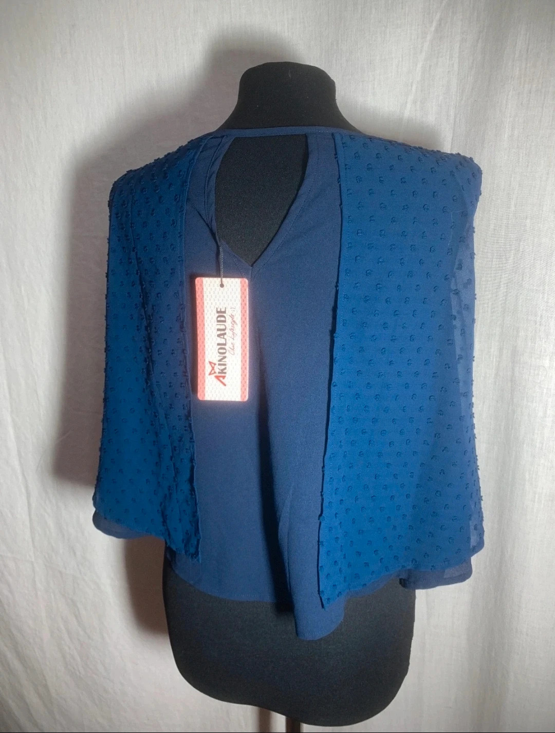 Blusa formal sin mangas Azul Marino | Navy Blue Sleeveless Formal Blouse – AKINO LAUDE – taille S / 36 / 8 2
