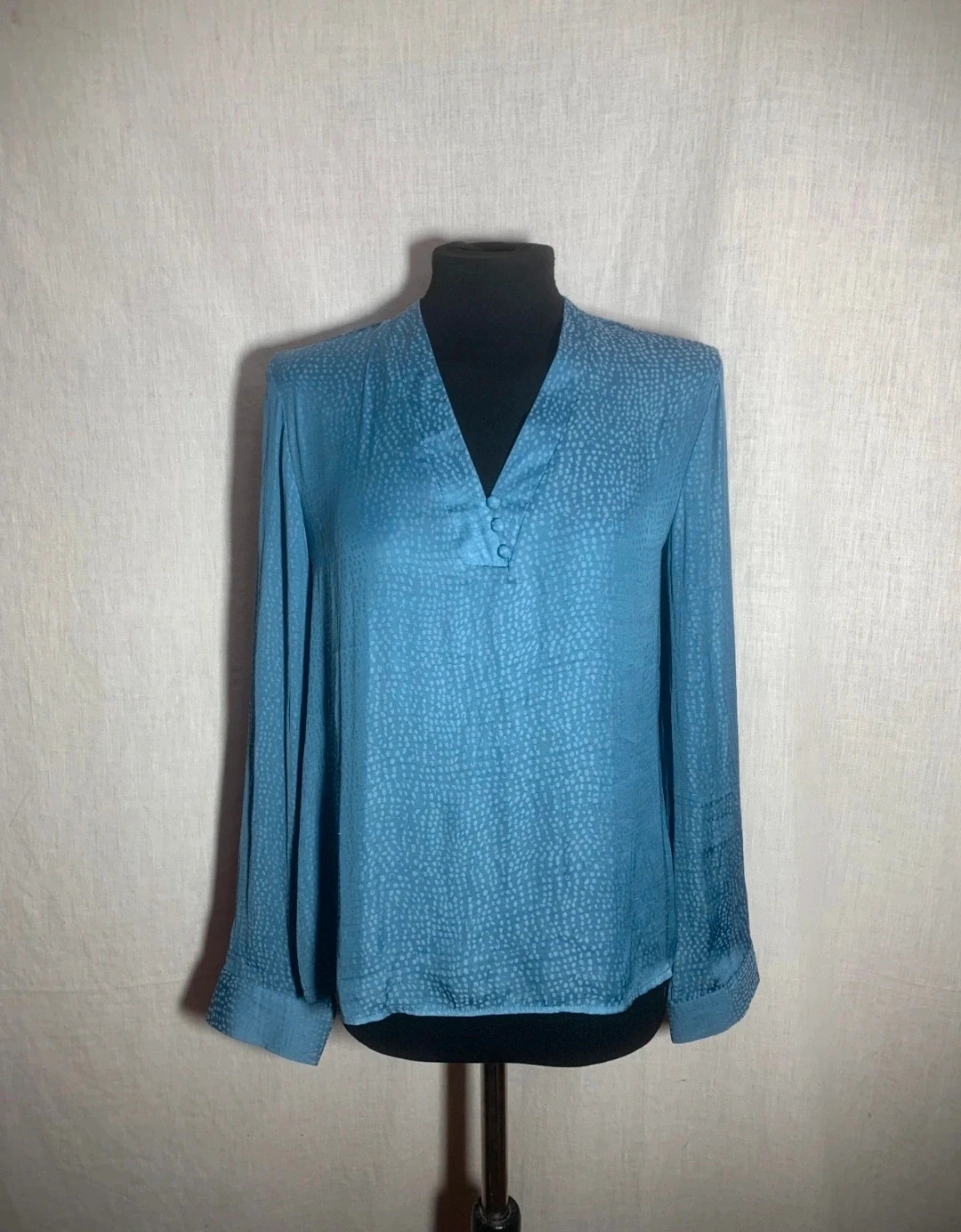 Blusa Estampada Azul con Lunares Blancos | Blue Blouse with White Polka Dots | Sfera – Sfera – taille M / 38 / 10 2