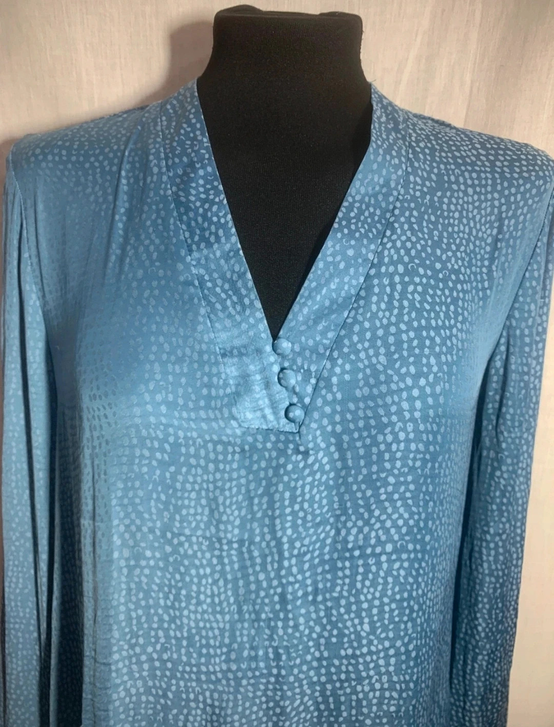 Blusa Estampada Azul con Lunares Blancos | Blue Blouse with White Polka Dots | Sfera – Sfera – taille M / 38 / 10 5