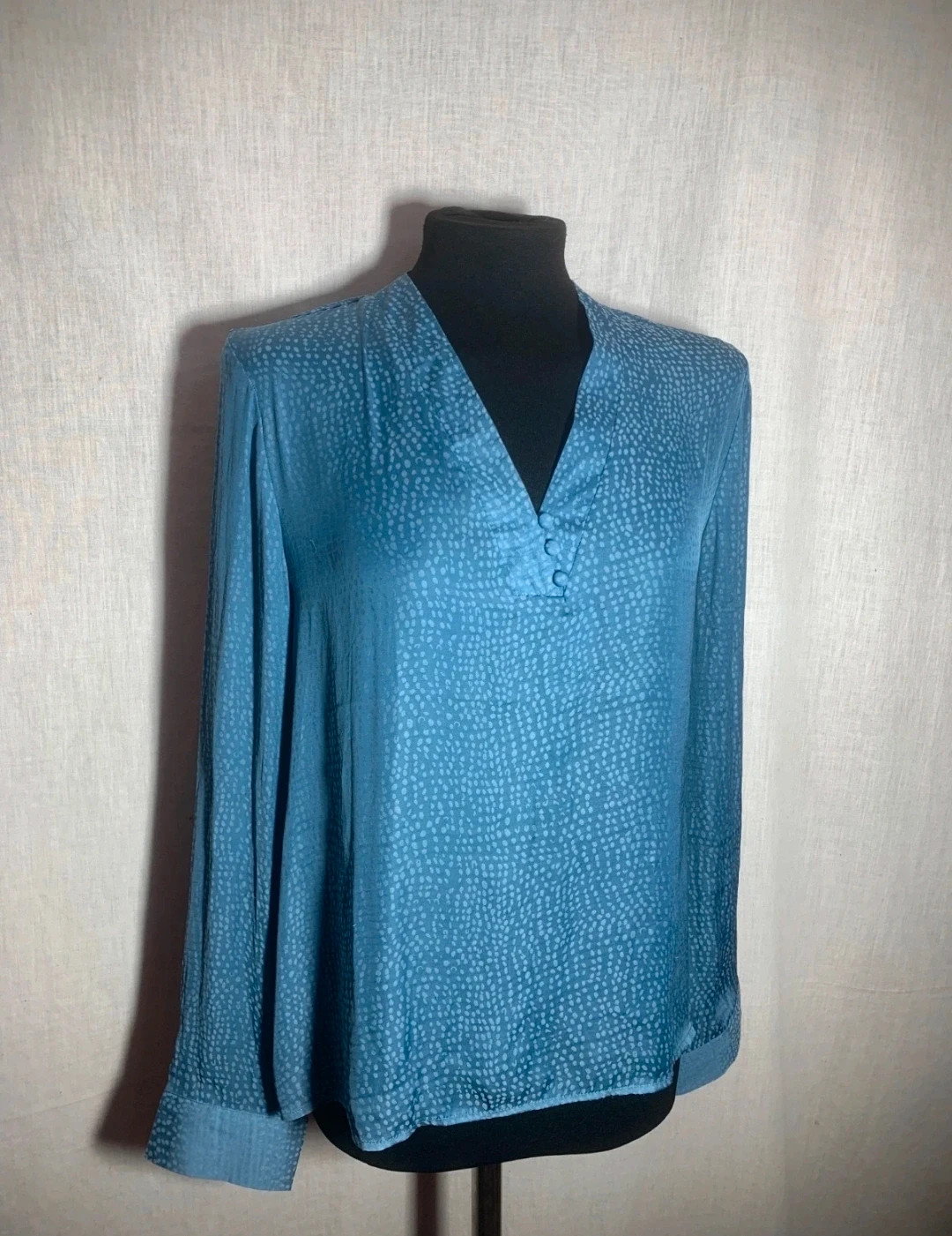 Blusa Estampada Azul con Lunares Blancos | Blue Blouse with White Polka Dots | Sfera – Sfera – taille M / 38 / 10 3