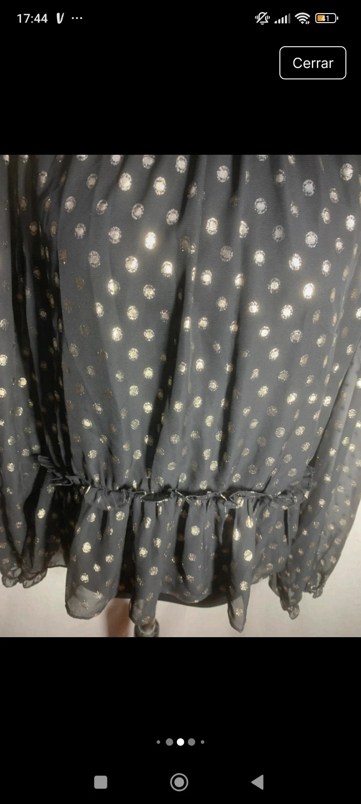 Blusa negra con lunares dorados | Black Blouse with Golden Polka Dots – Pimkie – taille XL / 42 / 14 4