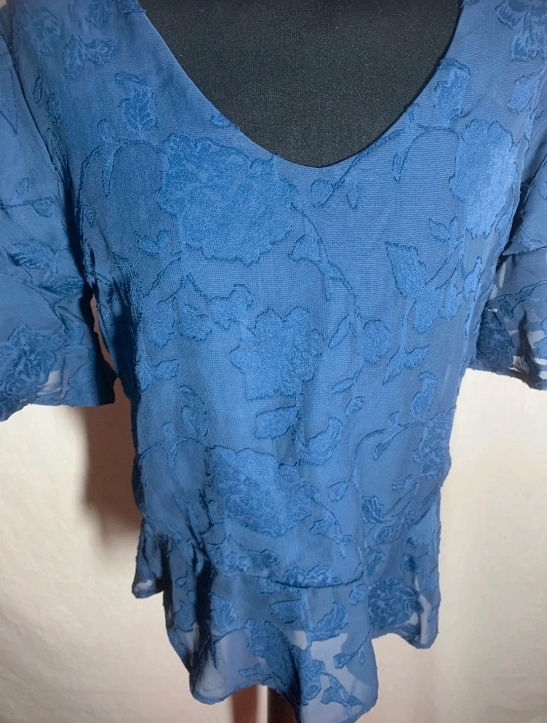 Blusa Bordada de Fiesta Azul Marino | Navy Blue Embroidered Party Blouse | Riverside – Riverside – taille XXL / 44 / 16 3