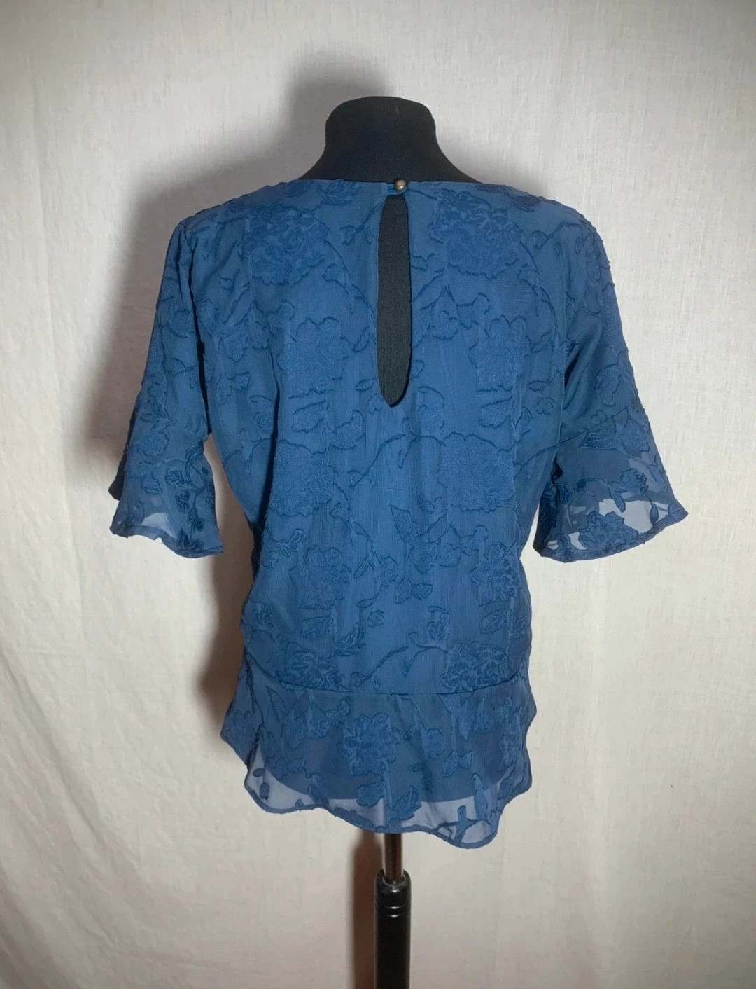 Blusa Bordada de Fiesta Azul Marino | Navy Blue Embroidered Party Blouse | Riverside – Riverside – taille XXL / 44 / 16 5