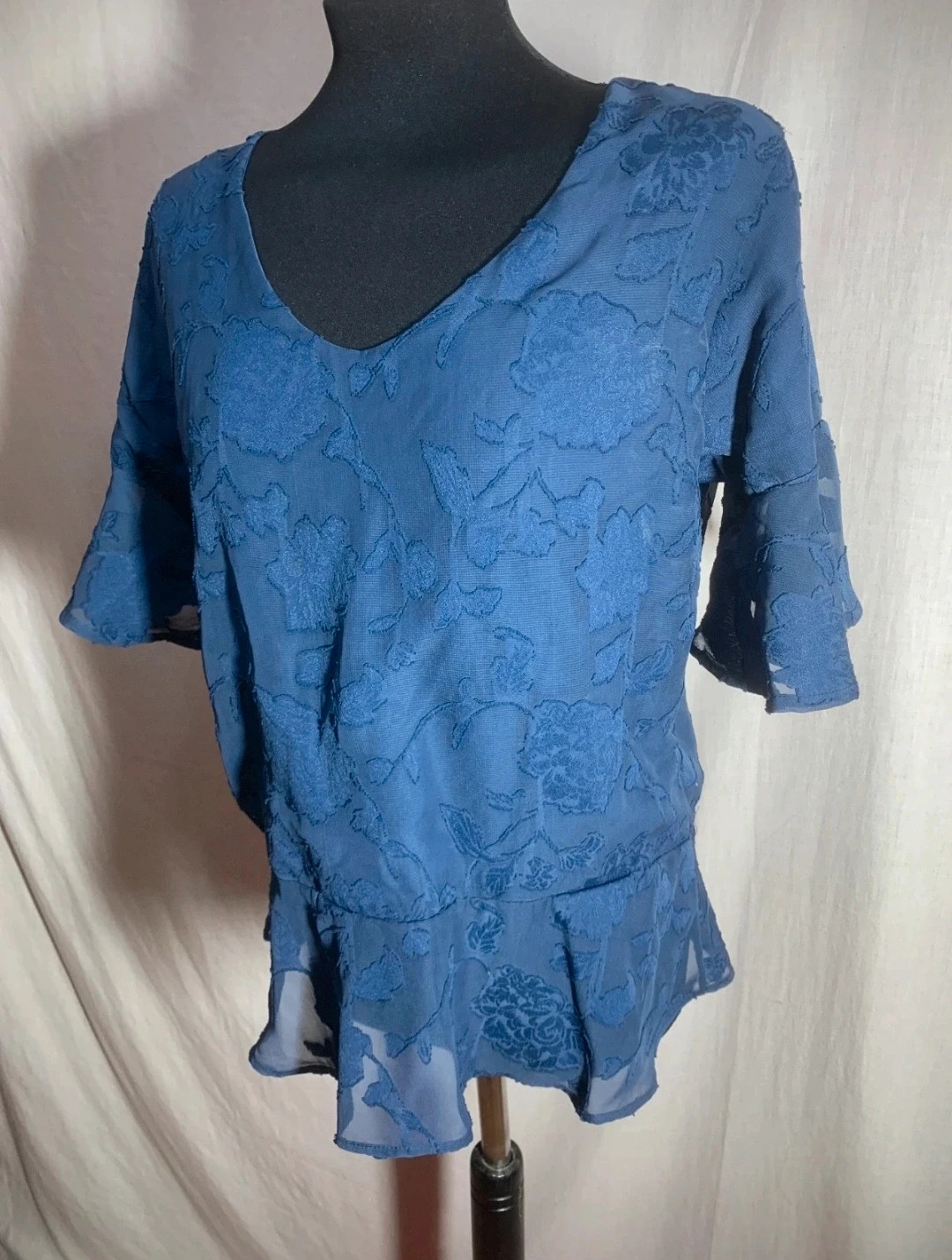 Blusa Bordada de Fiesta Azul Marino | Navy Blue Embroidered Party Blouse | Riverside – Riverside – taille XXL / 44 / 16 4