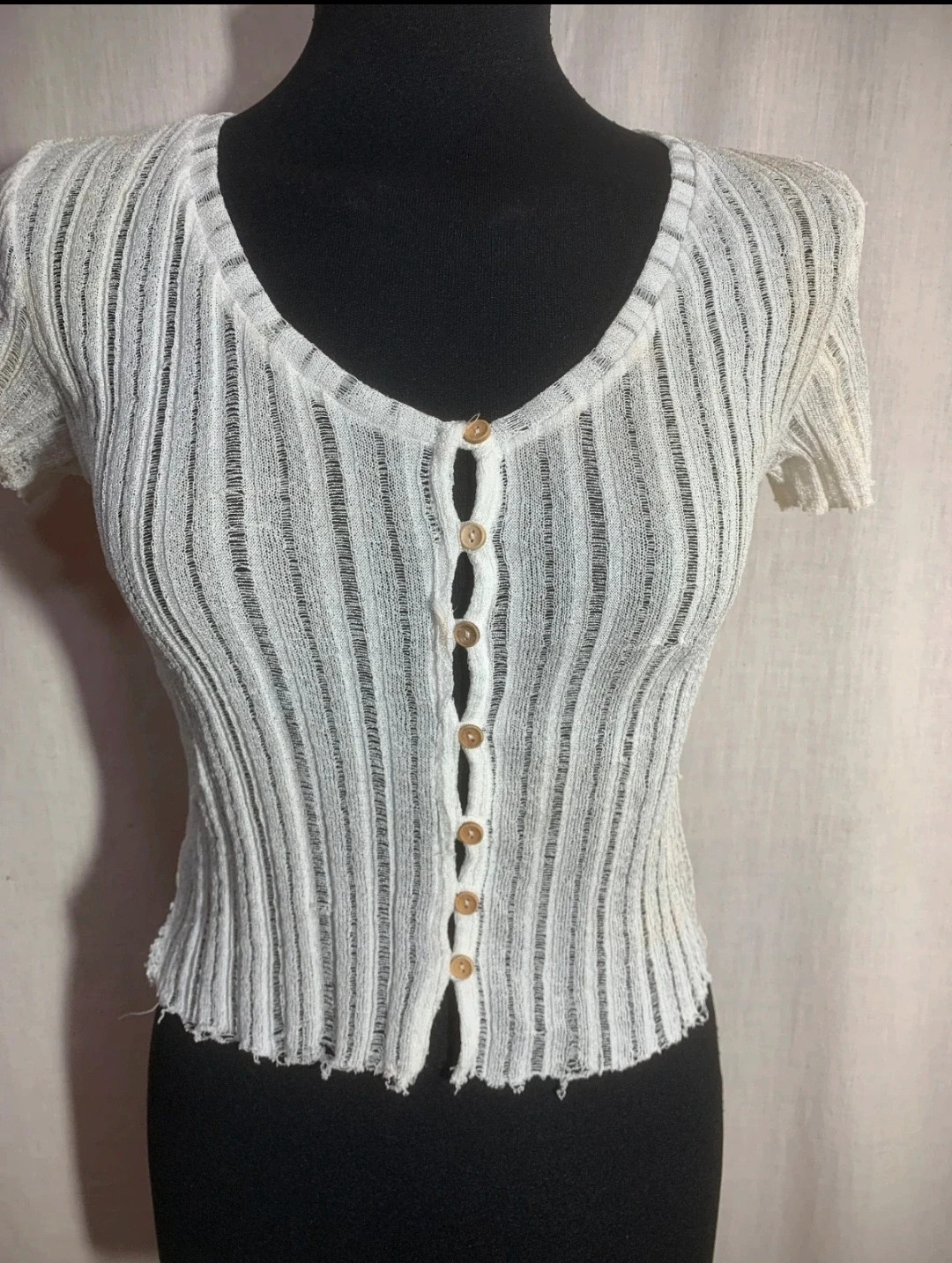 Blusa Crop-Top Blanca con Cierre de Botones | White Button-Up Crop Top Blouse | Bershka – Bershka – taille S / 36 / 8 4
