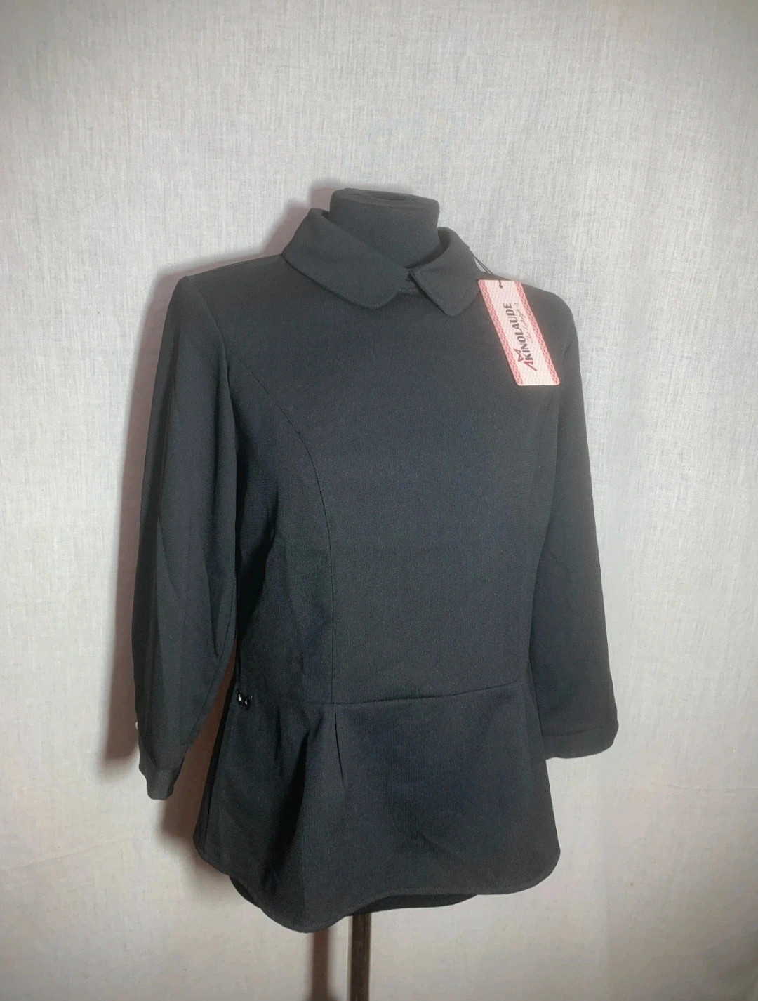 Blusa con Cuello de Cisne Negra | Black Turtleneck Blouse | Blouse Noire à Col Roulé – AKINO LAUDE – taille M / 38 / 10 3