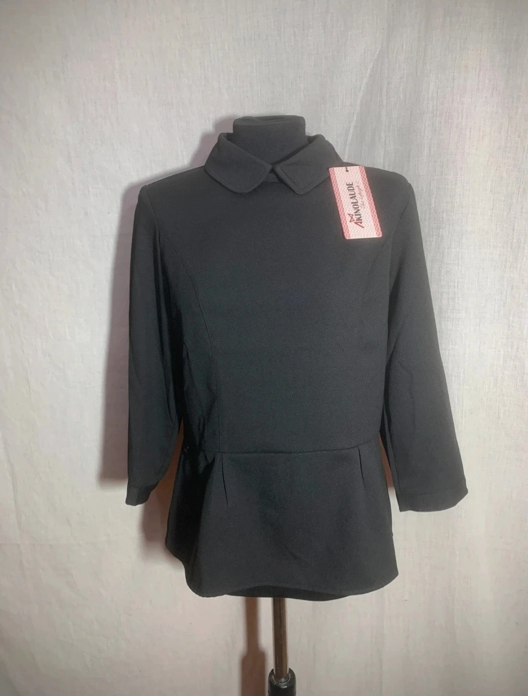 Blusa con Cuello de Cisne Negra | Black Turtleneck Blouse | Blouse Noire à Col Roulé – AKINO LAUDE – taille M / 38 / 10 5