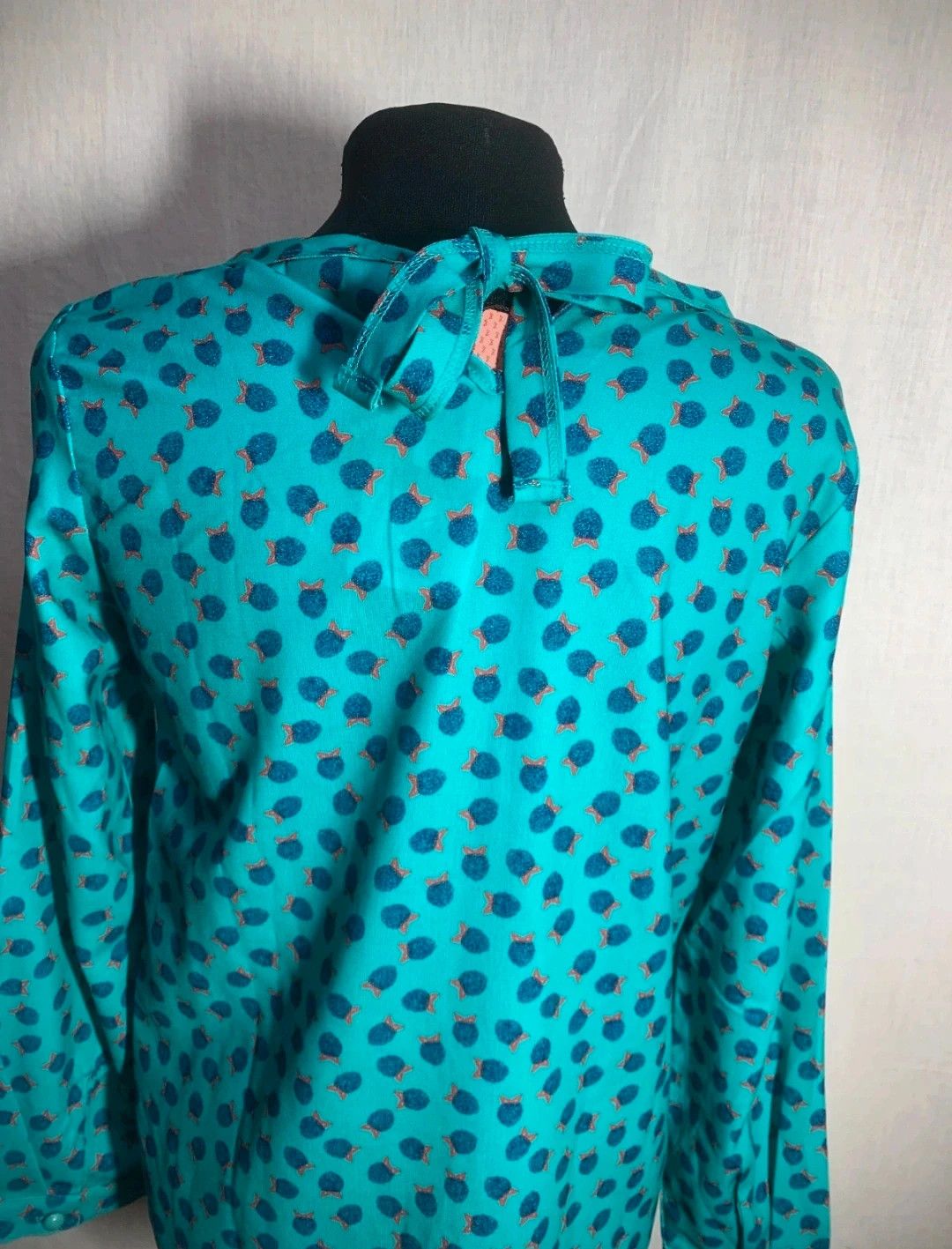 Blusa Estampada Turquesa | Turquoise Printed Blouse | Akino Laude – AKINO LAUDE – taille XS / 34 / 6 5