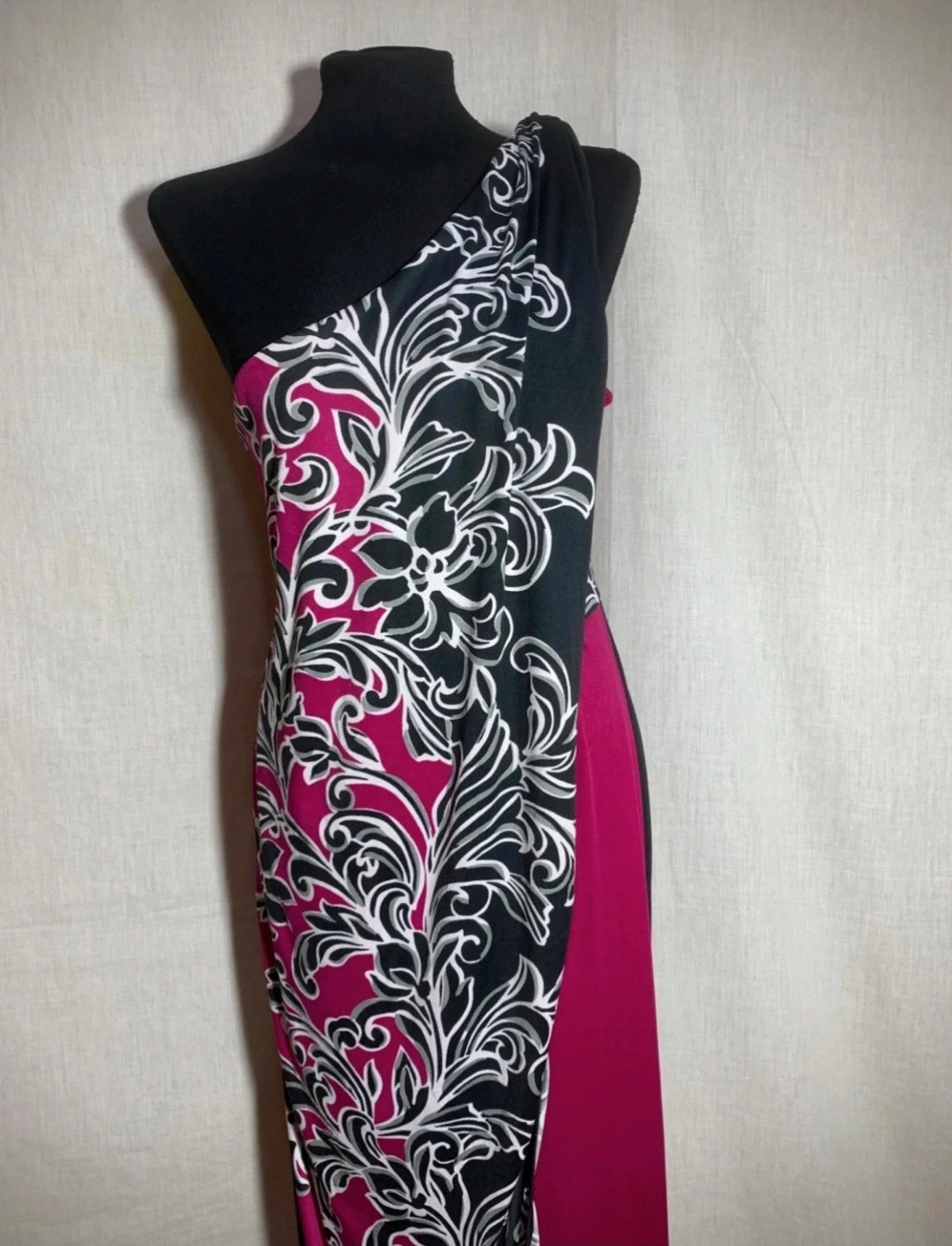 Mono largo asimétrico ceremonia Negro y morado Almatrichi | Black purple Asymmetrical Long Jumpsuit – Almatrichi – taille XL / 42 / 14 4