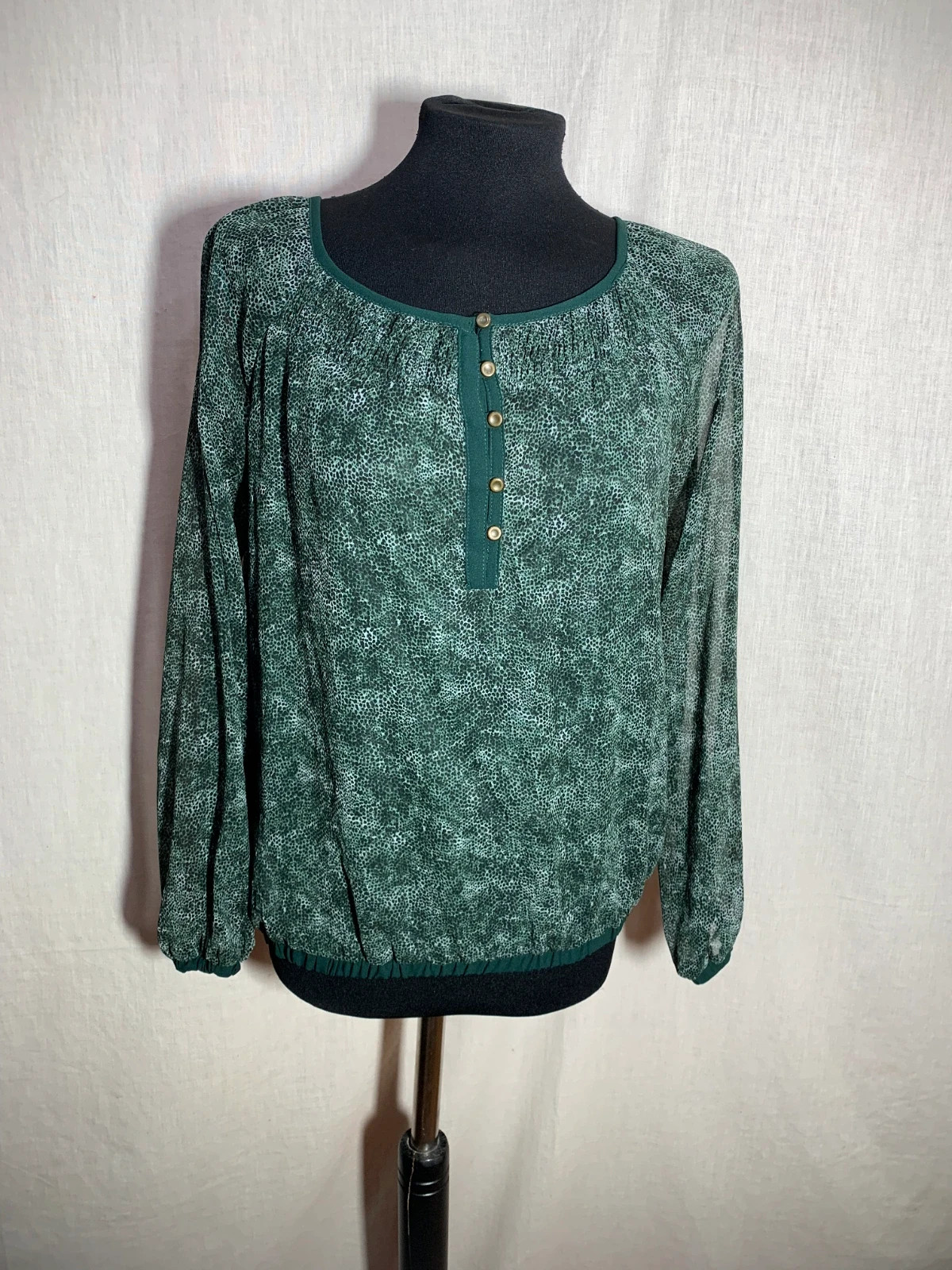 Blusa de manga larga verde oscuro Fórmul@ Joven | Dark Green Long Sleeve Blouse – Fórmula Joven – taille L / 40 / 12 2