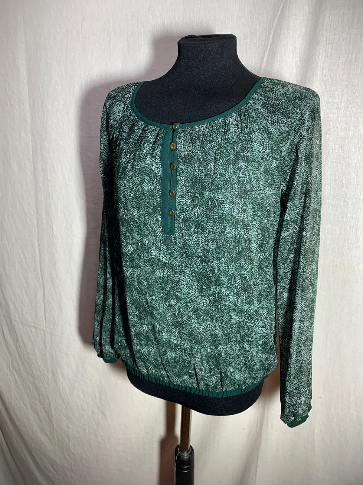 Blusa de manga larga verde oscuro Fórmul@ Joven | Dark Green Long Sleeve Blouse – Fórmula Joven – taille L / 40 / 12 3