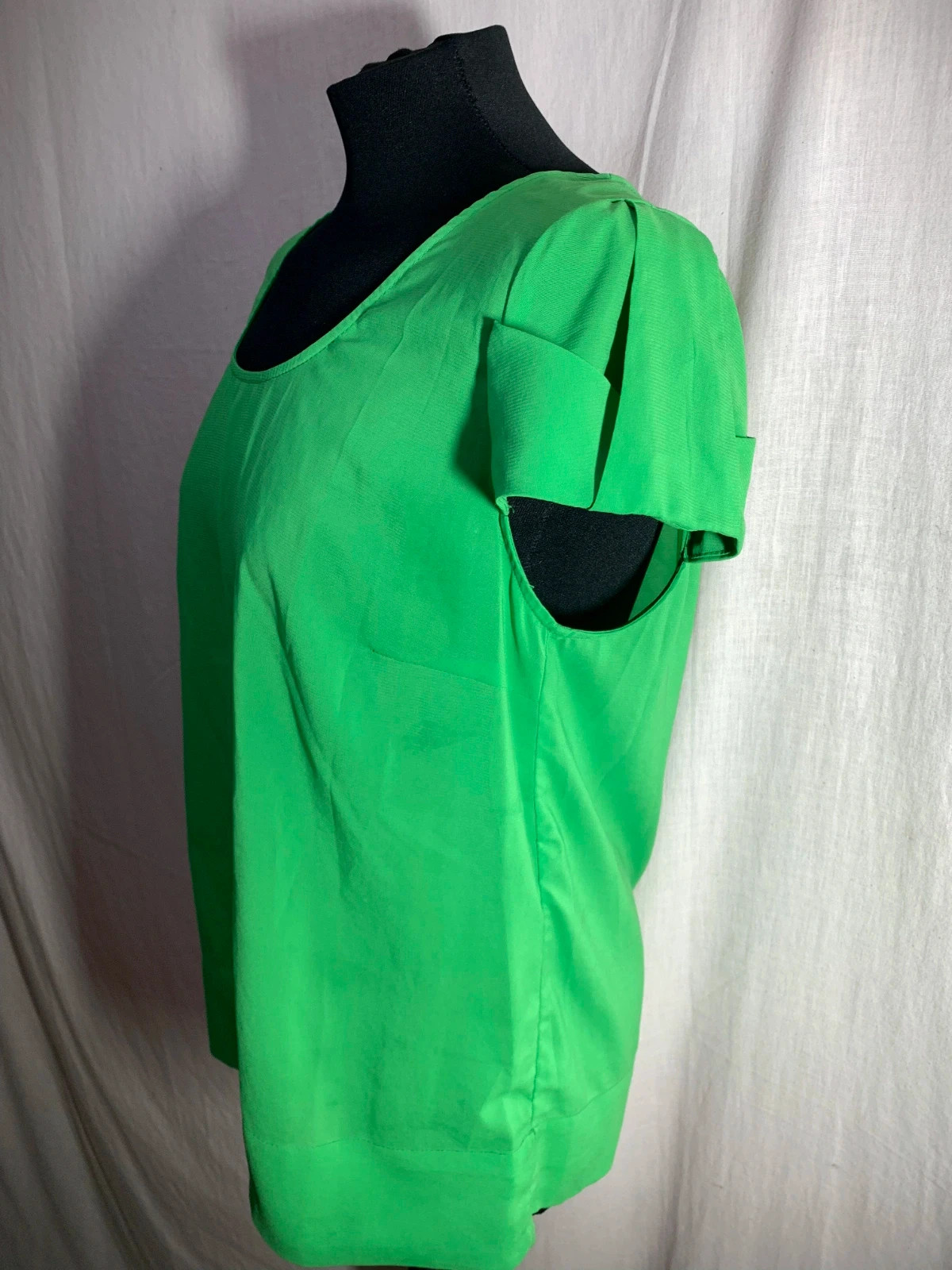 Blusa de fiesta de manga corta verde | Green Short Sleeve Party Blouse – Zara – taille L / 40 / 12 5