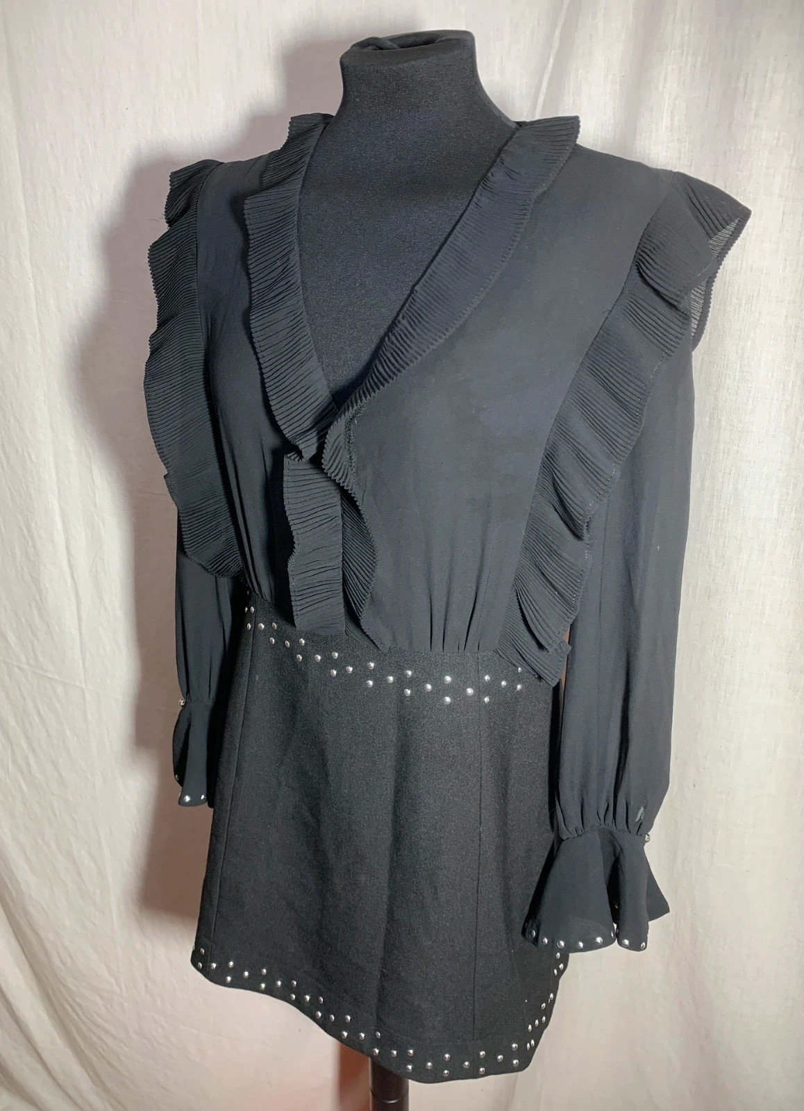 Vestido midi negro con volantes Sfera | Black Midi Dress with Ruffles – Sfera – taille L / 40 / 12 3