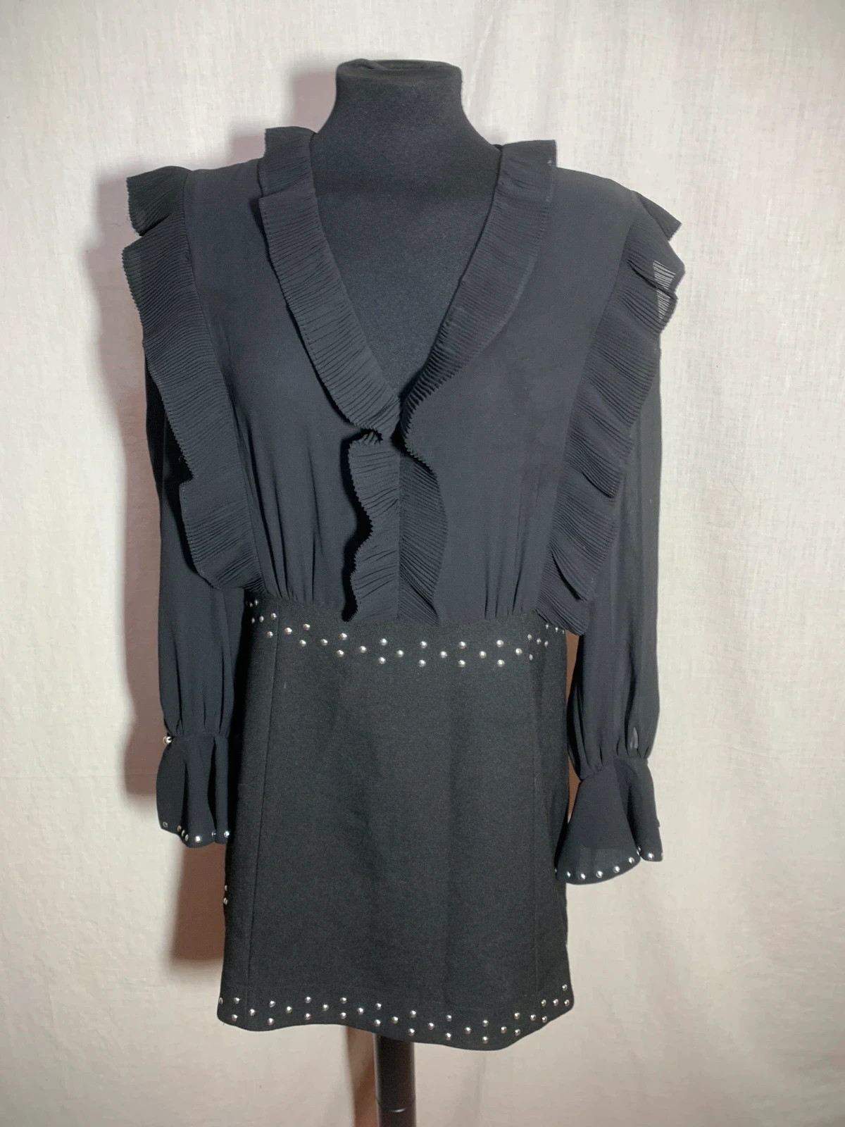 Vestido midi negro con volantes Sfera | Black Midi Dress with Ruffles – Sfera – taille L / 40 / 12 5