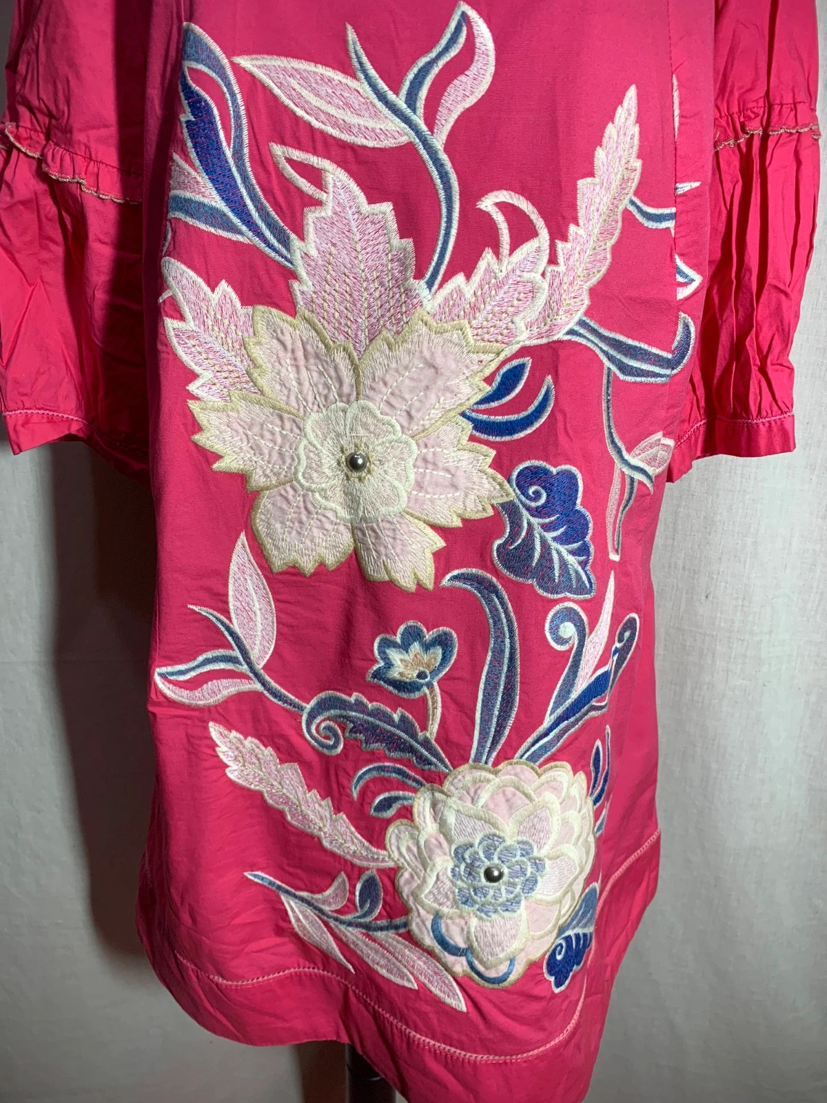 Vestido rosa con bordados florales Anany | Pink Dress with Floral Embroidery – ANANY – taille XXXL / 46 / 18 5