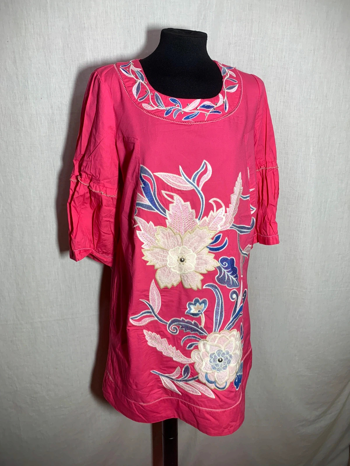 Vestido rosa con bordados florales Anany | Pink Dress with Floral Embroidery – ANANY – taille XXXL / 46 / 18 2