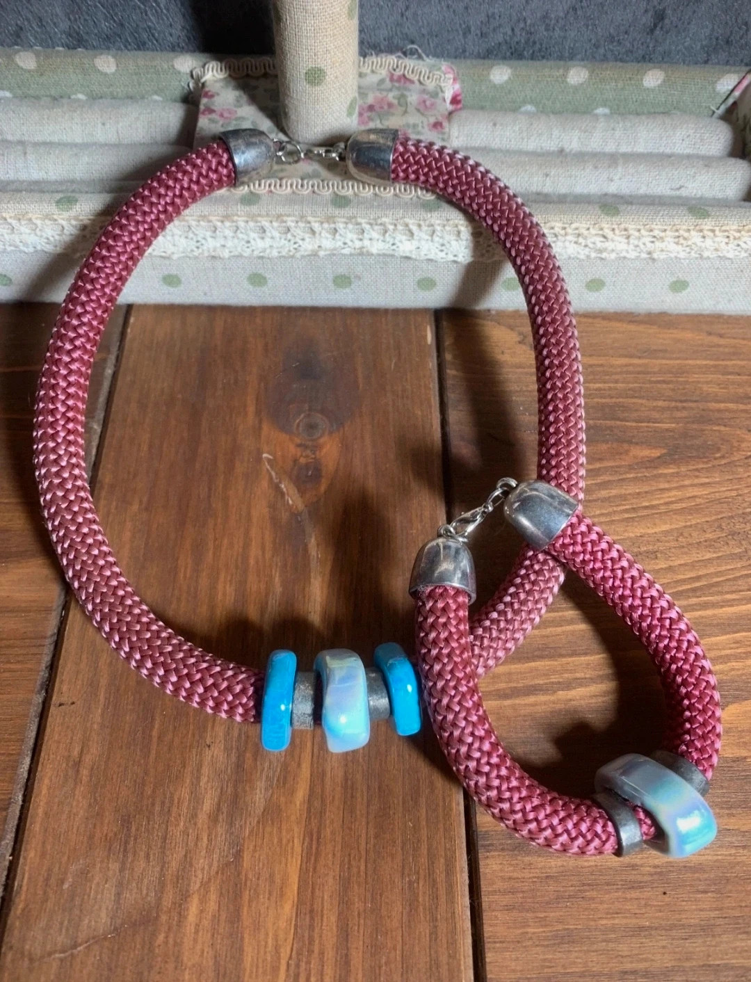 Collar y Pulsera a Juego Retro Lila | Retro Matching Purple Necklace and Bracelet 3