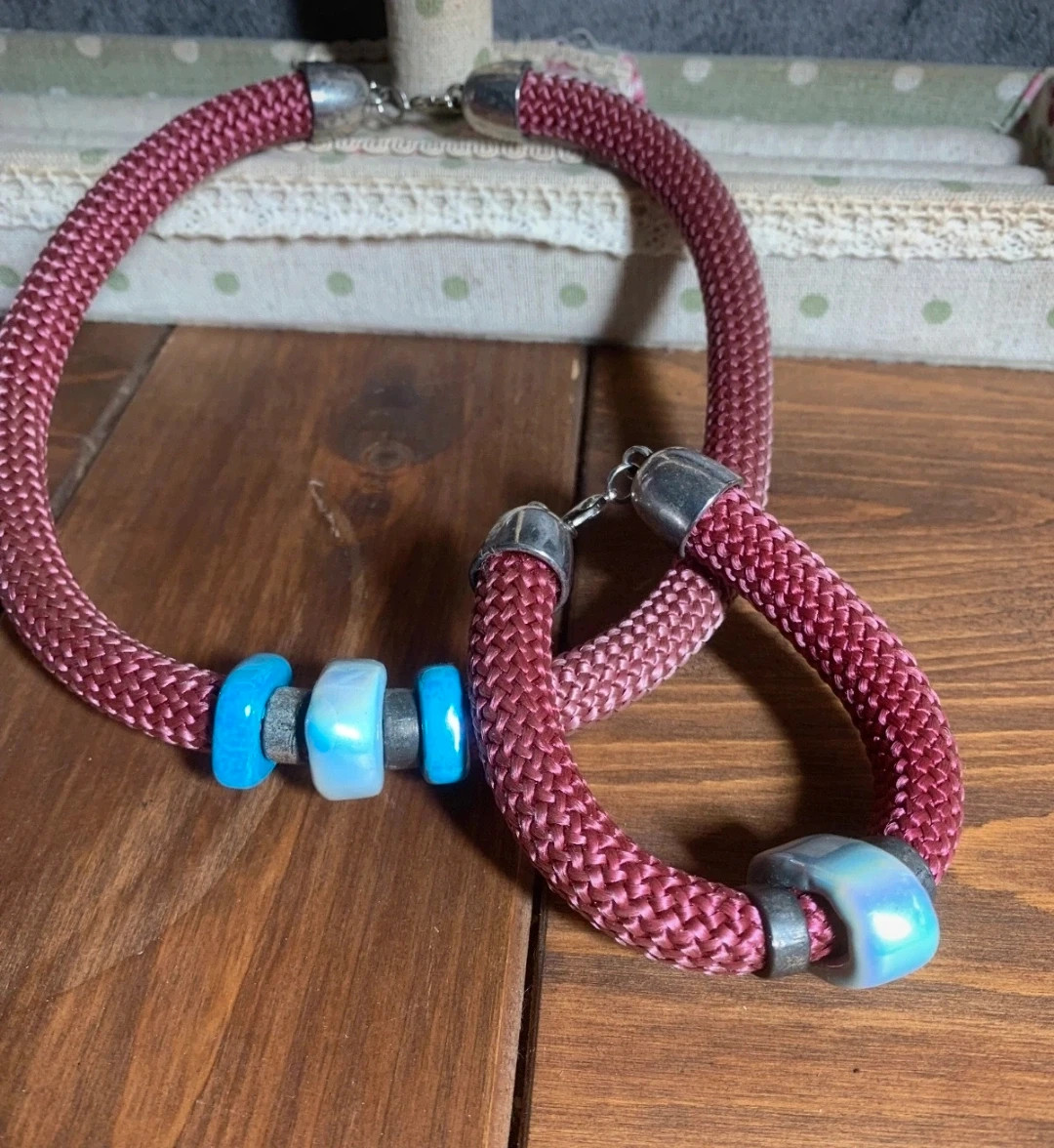 Collar y Pulsera a Juego Retro Lila | Retro Matching Purple Necklace and Bracelet 5