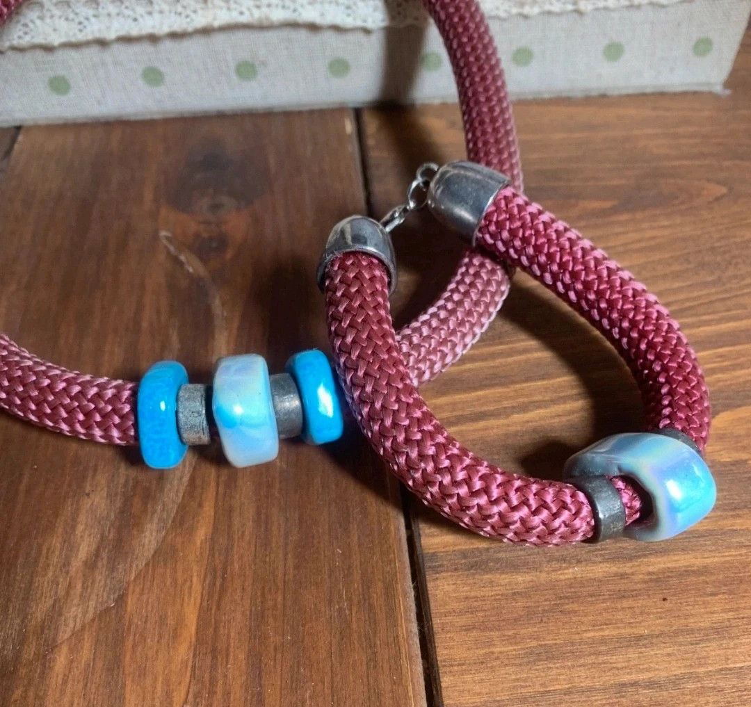Collar y Pulsera a Juego Retro Lila | Retro Matching Purple Necklace and Bracelet 4