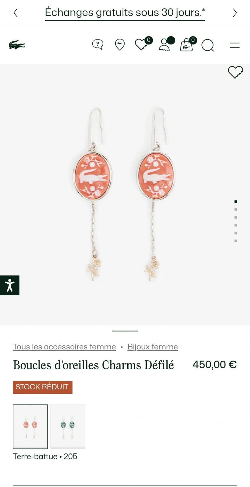 Boucles d’oreilles Camée Lacoste « Charms Défilé » – Lacoste 5
