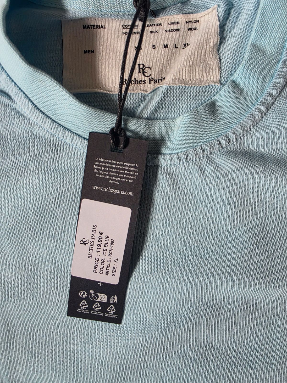 T-shirt Riches Paris bleu ciel taille XL – Riches Paris – taille XL 3