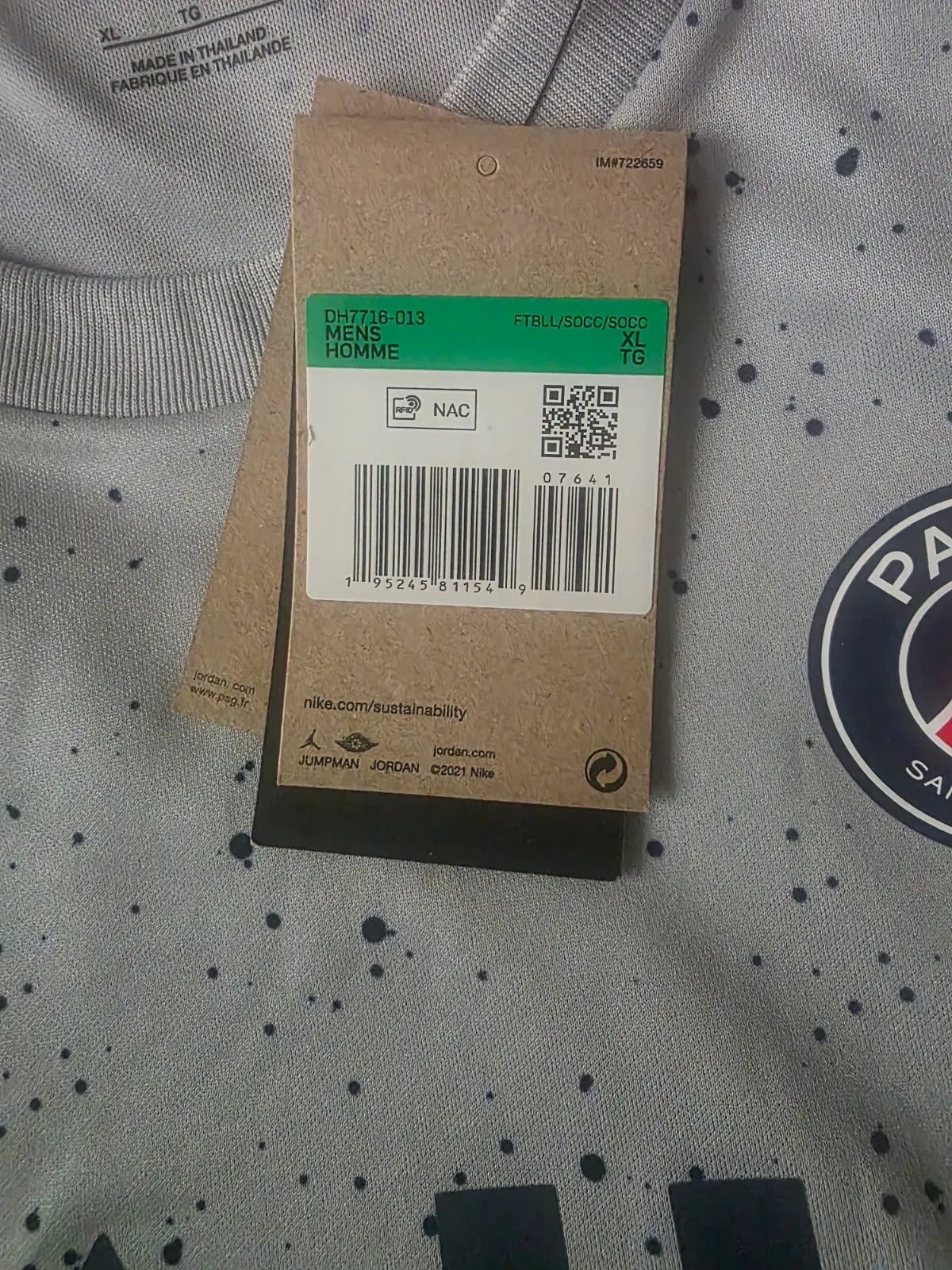 Maillot PSG x Jordan d'entraînement gris taille XL – Jordan – taille XL 5