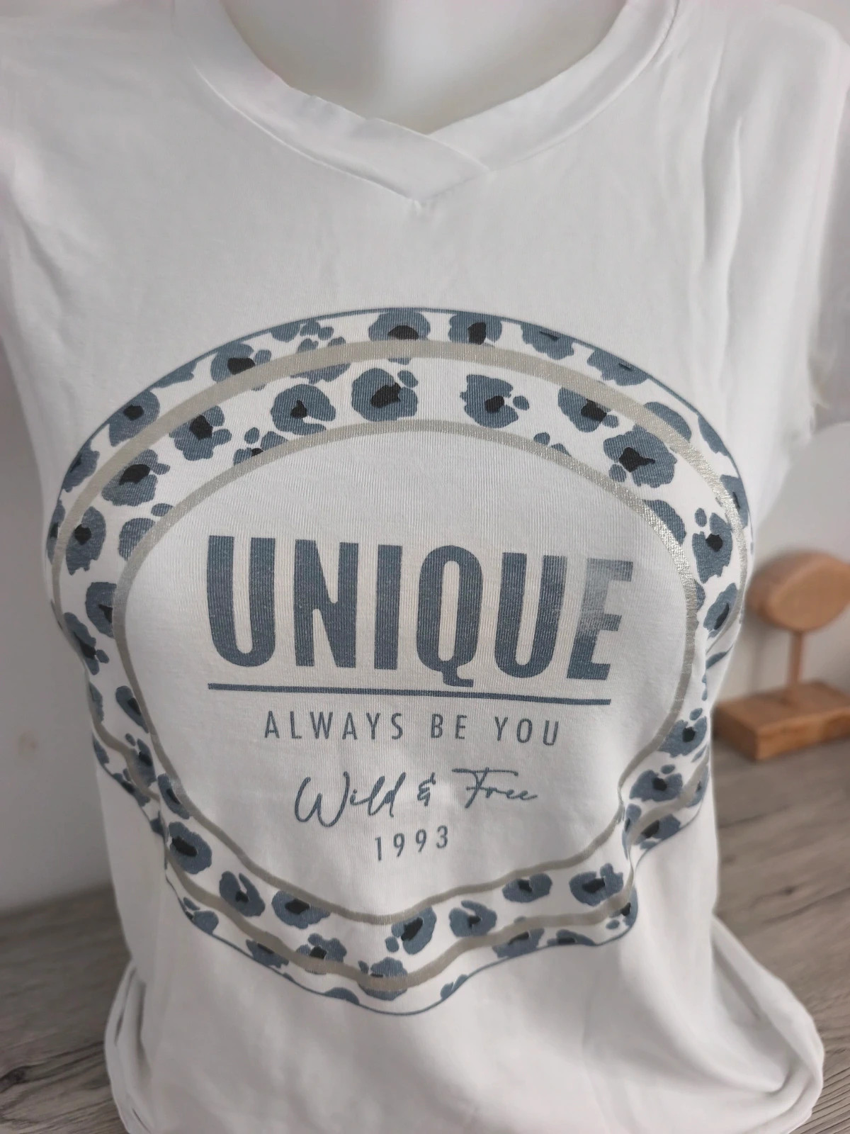T-shirt femme blanc G. Ricceri – imprimé léopard. No342 – G.RICCERI – taille M / 38 / 10 2