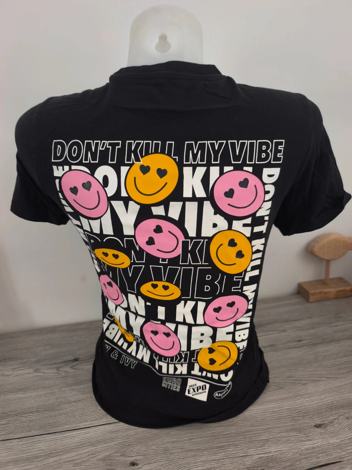 T-shirt noir imprimé Don’t Kill My Vibe Taille S – Amy & Ivy – taille S / 36 / 8 2