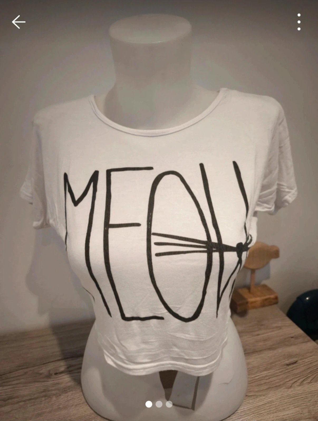 T-shirt blanc « MEOW » Taille M – taille M / 38 / 10