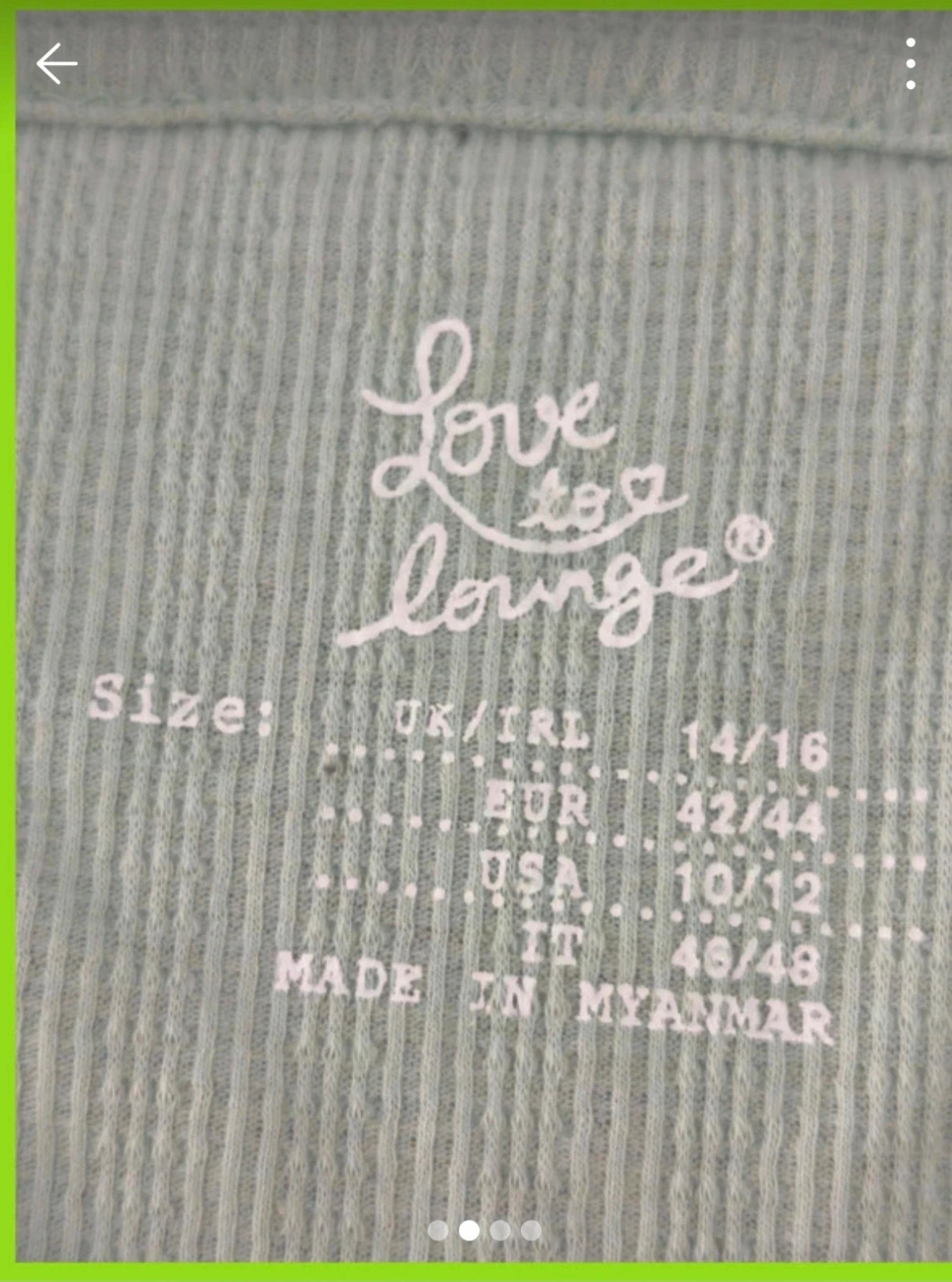 T-shirt vert pâle Love to Lounge – Taille L – Love to Lounge – taille XL / 42 / 14 2
