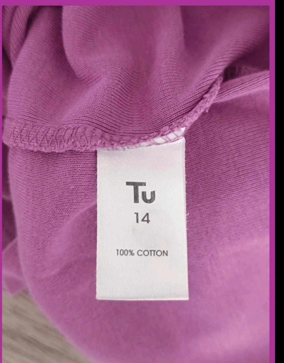 T-shirt femme violet – Taille 42 – 100 % coton – TU – taille XL / 42 / 14 3