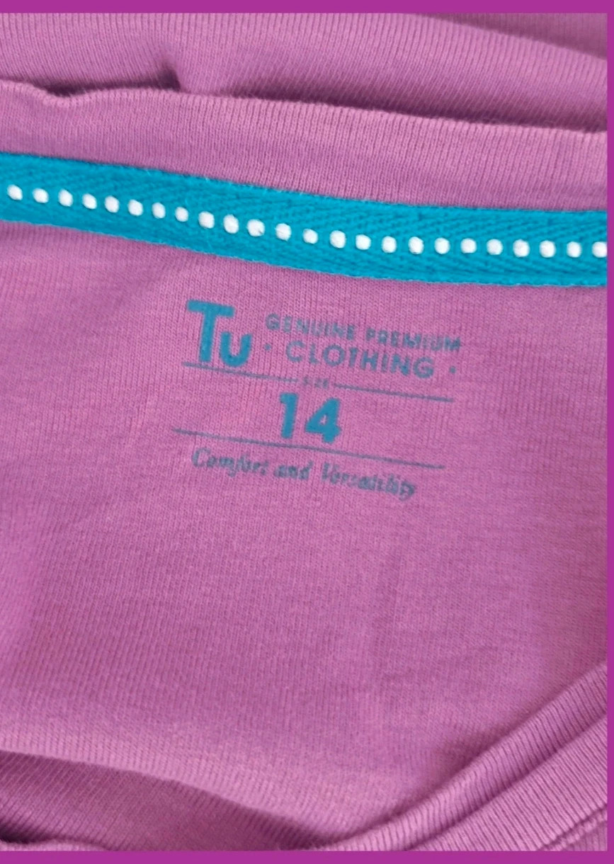 T-shirt femme violet – Taille 42 – 100 % coton – TU – taille XL / 42 / 14 2