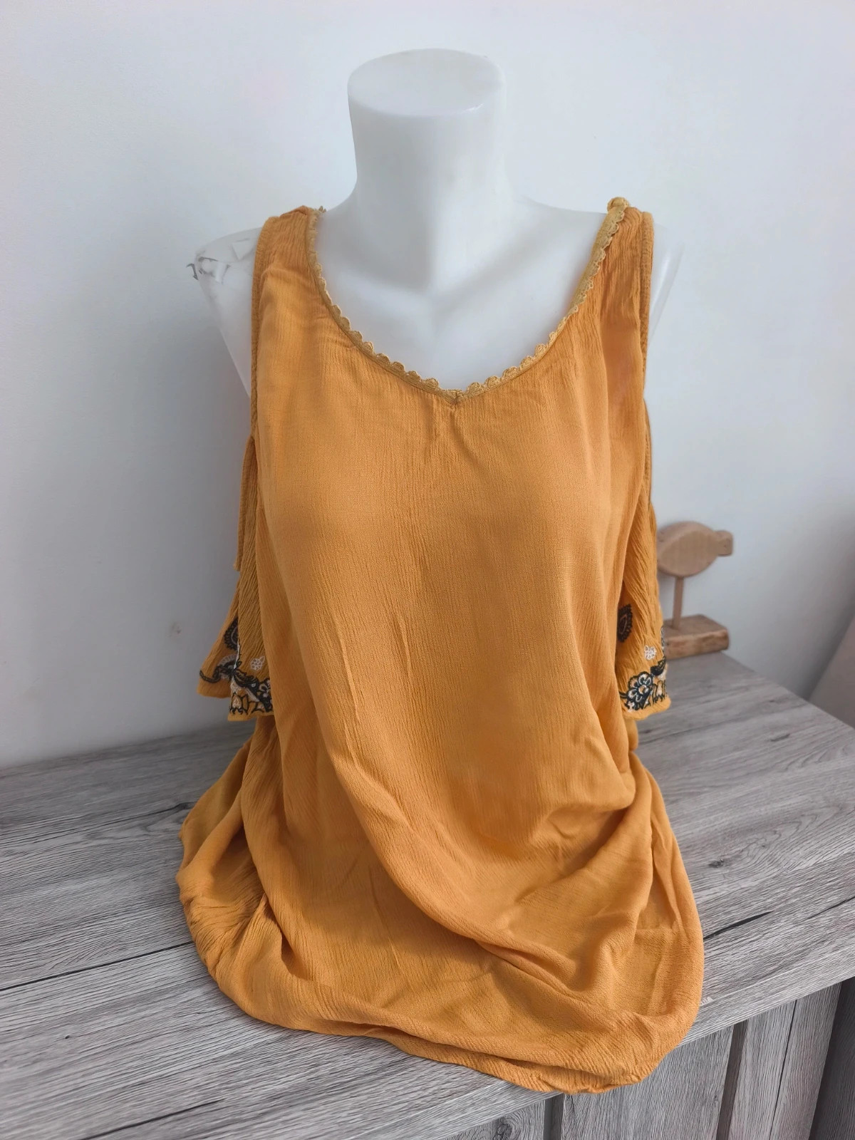Blouse / tunique jaune moutarde – Taille 50 – Si Belle En XL – taille 5XL / 50 / 22