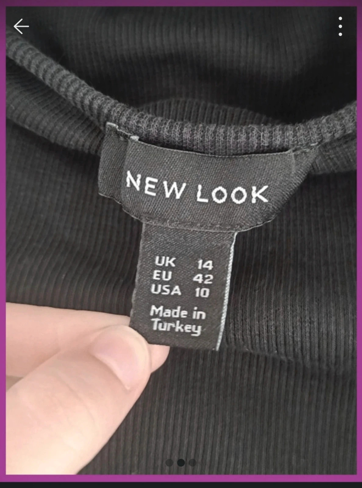 Body noir New Look – Taille 42. No288 – New Look – taille XL / 42 / 14 2