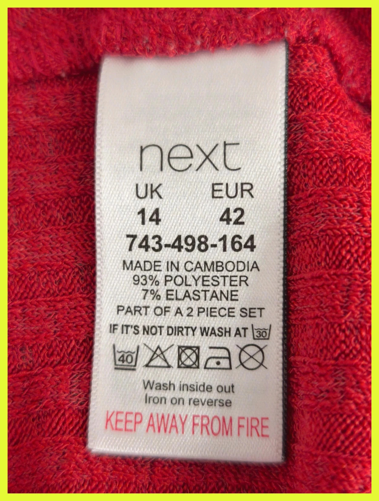 Pull côtelé rouge NEXT manches longues – Taille 42 – Next – taille XL / 42 / 14 3