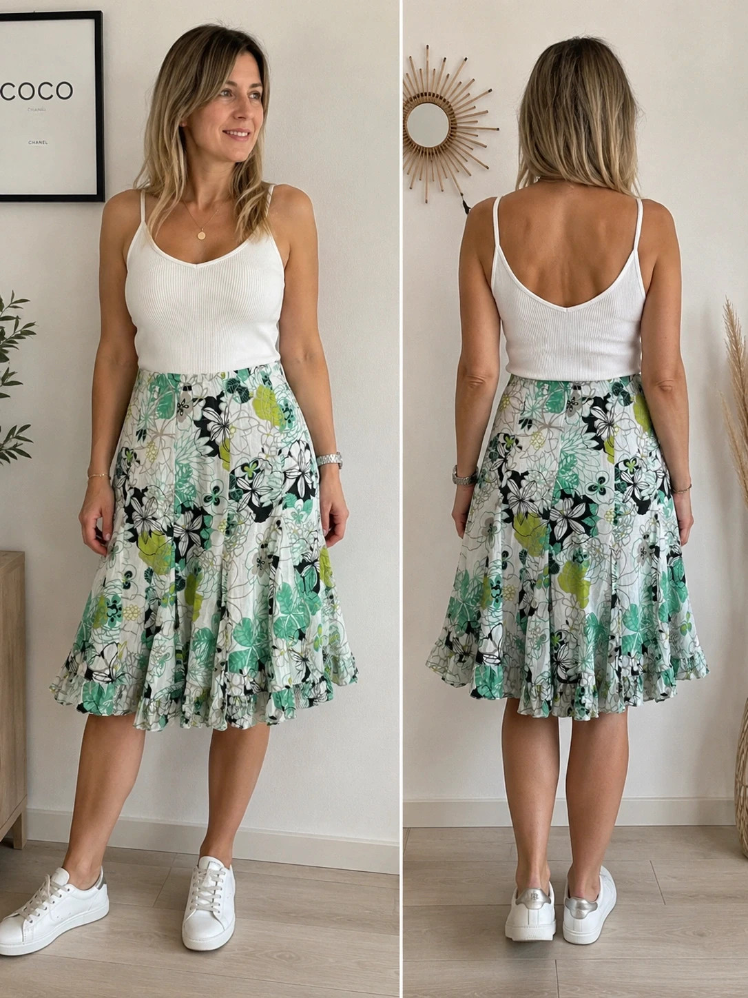Jupe fleurie Signe Nature – Taille 38 – signe nature – taille M / 38 / 10 2