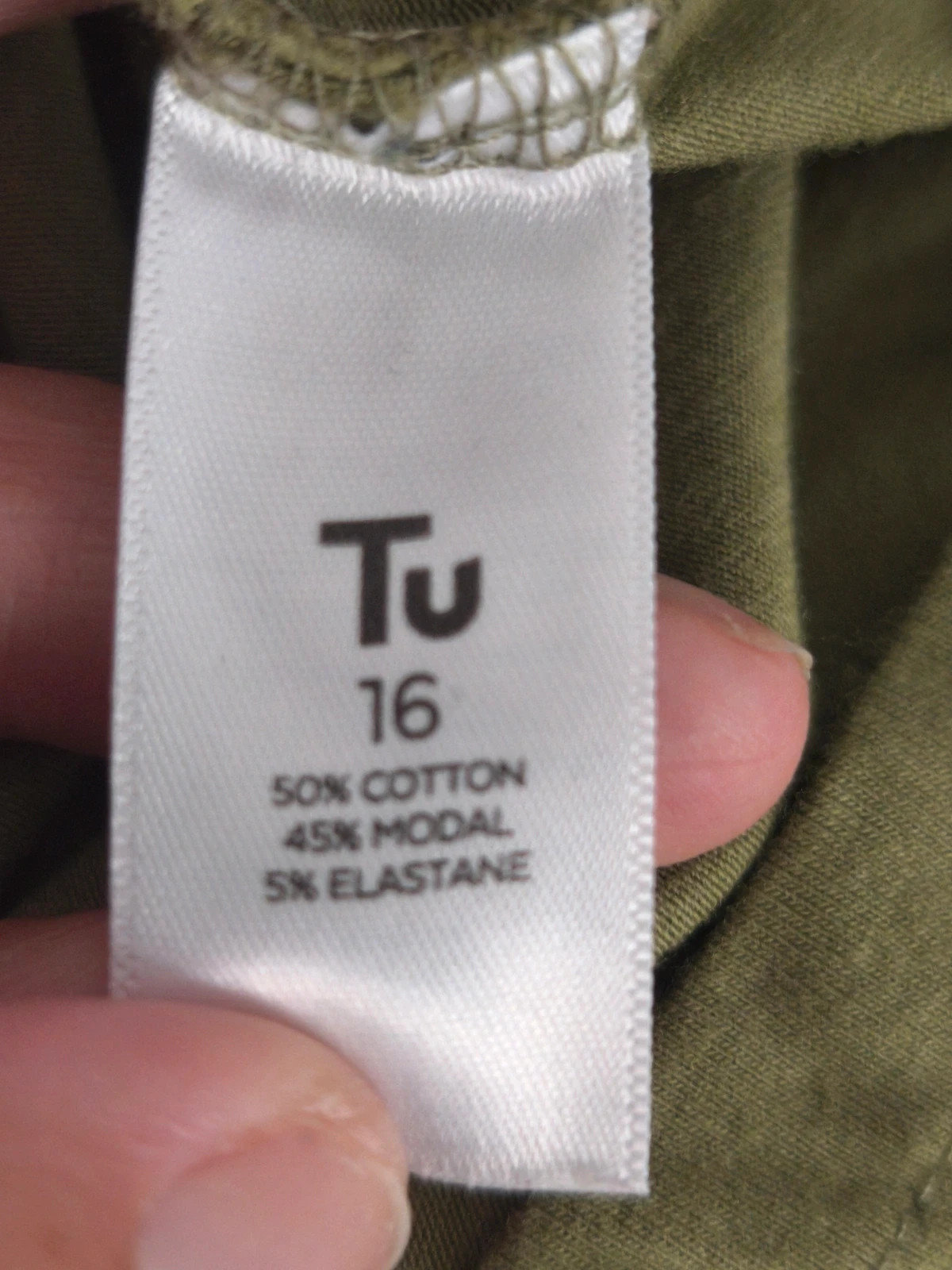 T-shirt manches longues kaki – Tu – taille 16. No327 – TU – taille XXL / 44 / 16 3