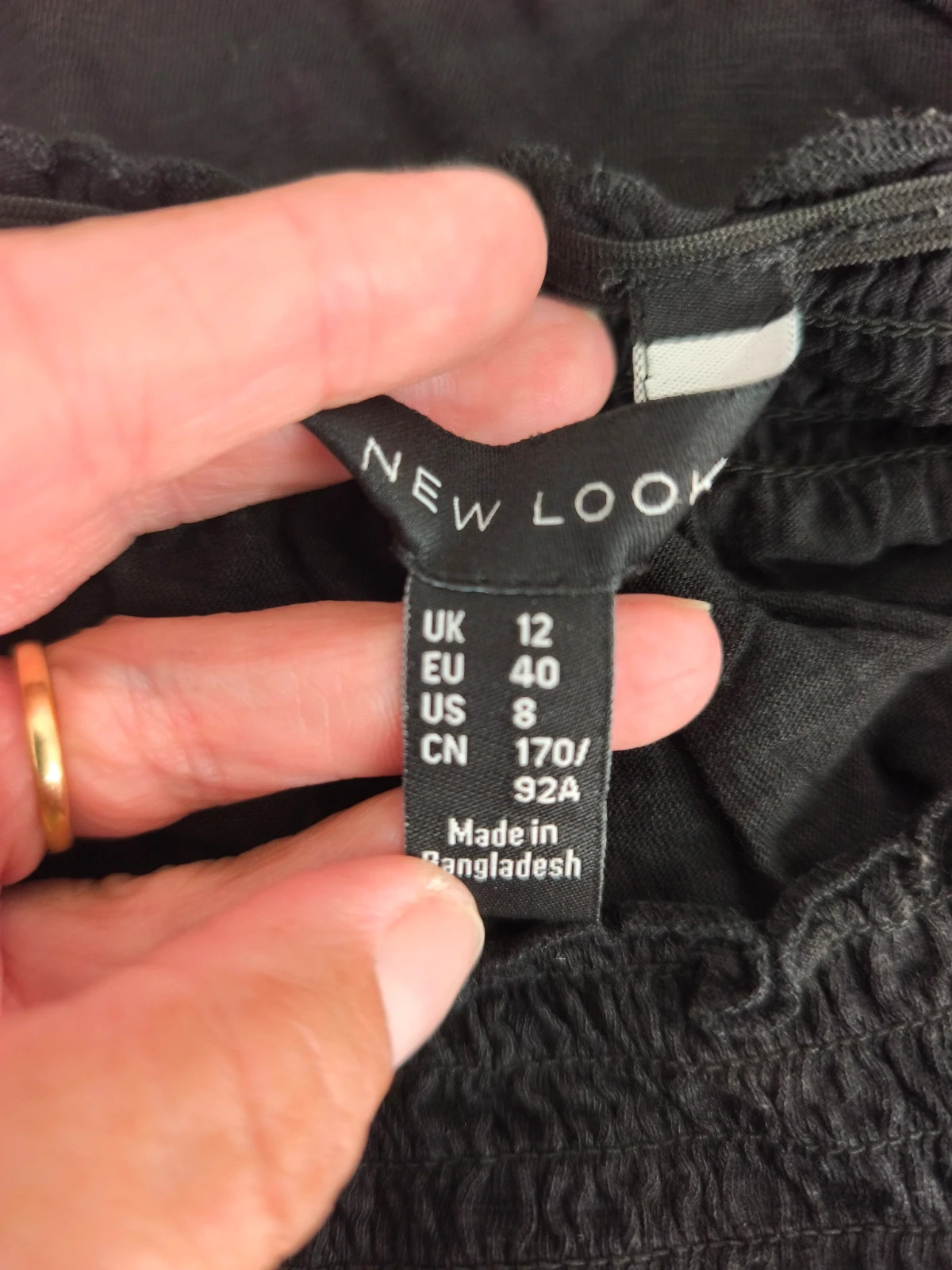 Top noir New Look – taille 46 – col smocké. No328 – New Look – taille XXXL / 46 / 18 3