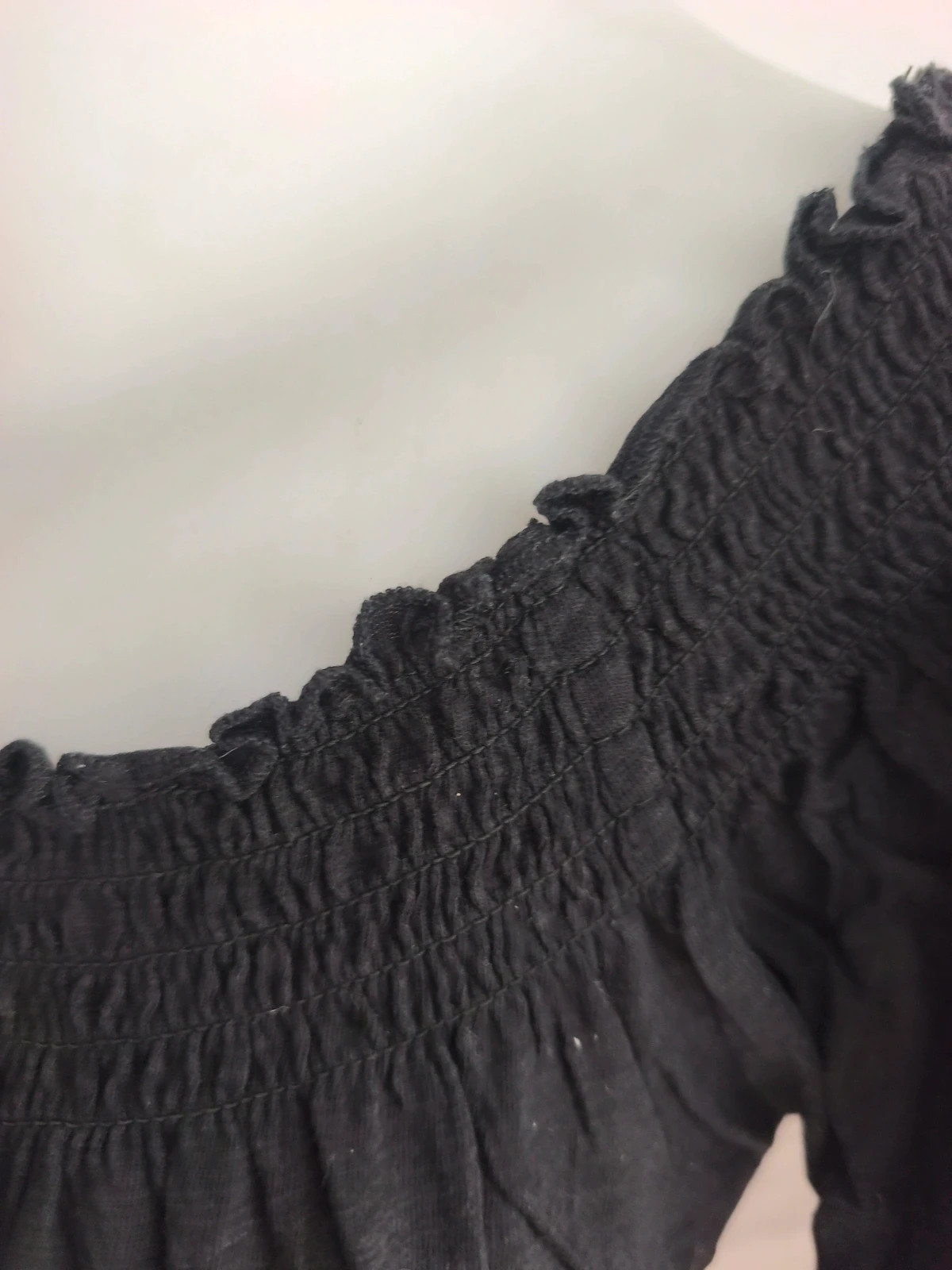 Top noir New Look – taille 46 – col smocké. No328 – New Look – taille XXXL / 46 / 18 2