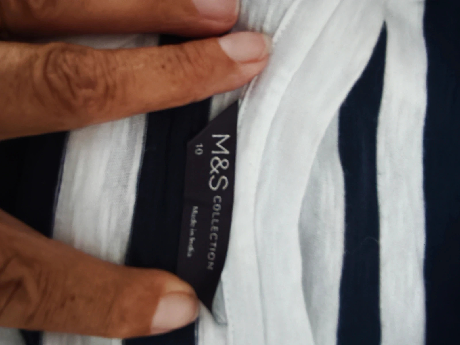 T-shirt marinière M&S Collection en lin – Taille 38. No323 ol – M&S Collection – taille M / 38 / 10 2