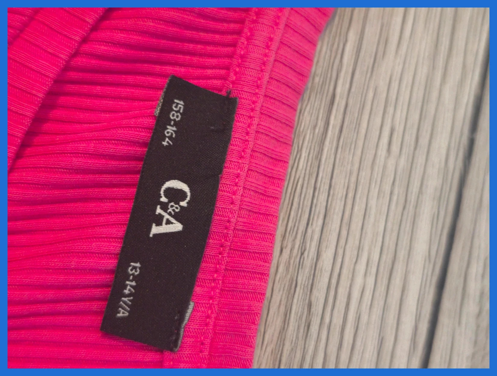 T-shirt rose fuchsia côtelé C&A Taille 158/164 (13-14 ans) – C&A – taille 13 ans / 158 cm 2